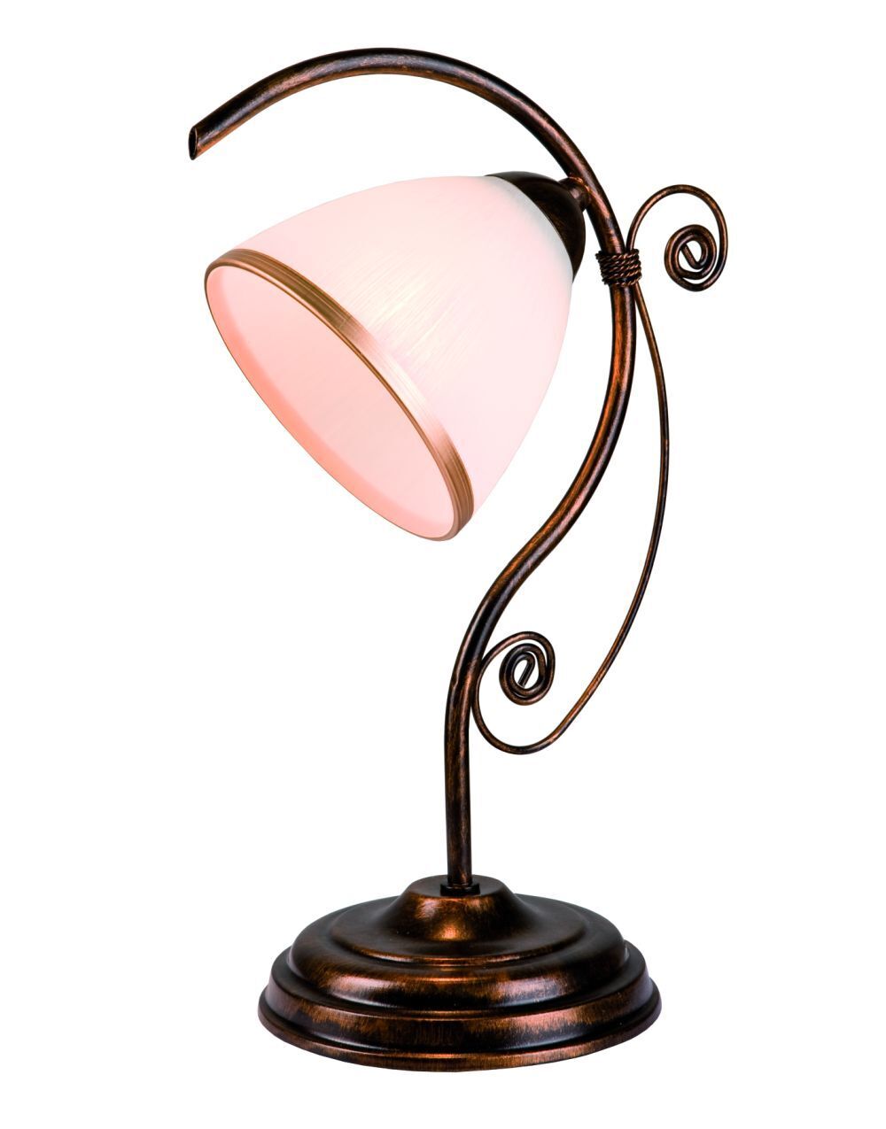 Lampe de table en verre Shabby Noir H:39cm Lampe ancienne