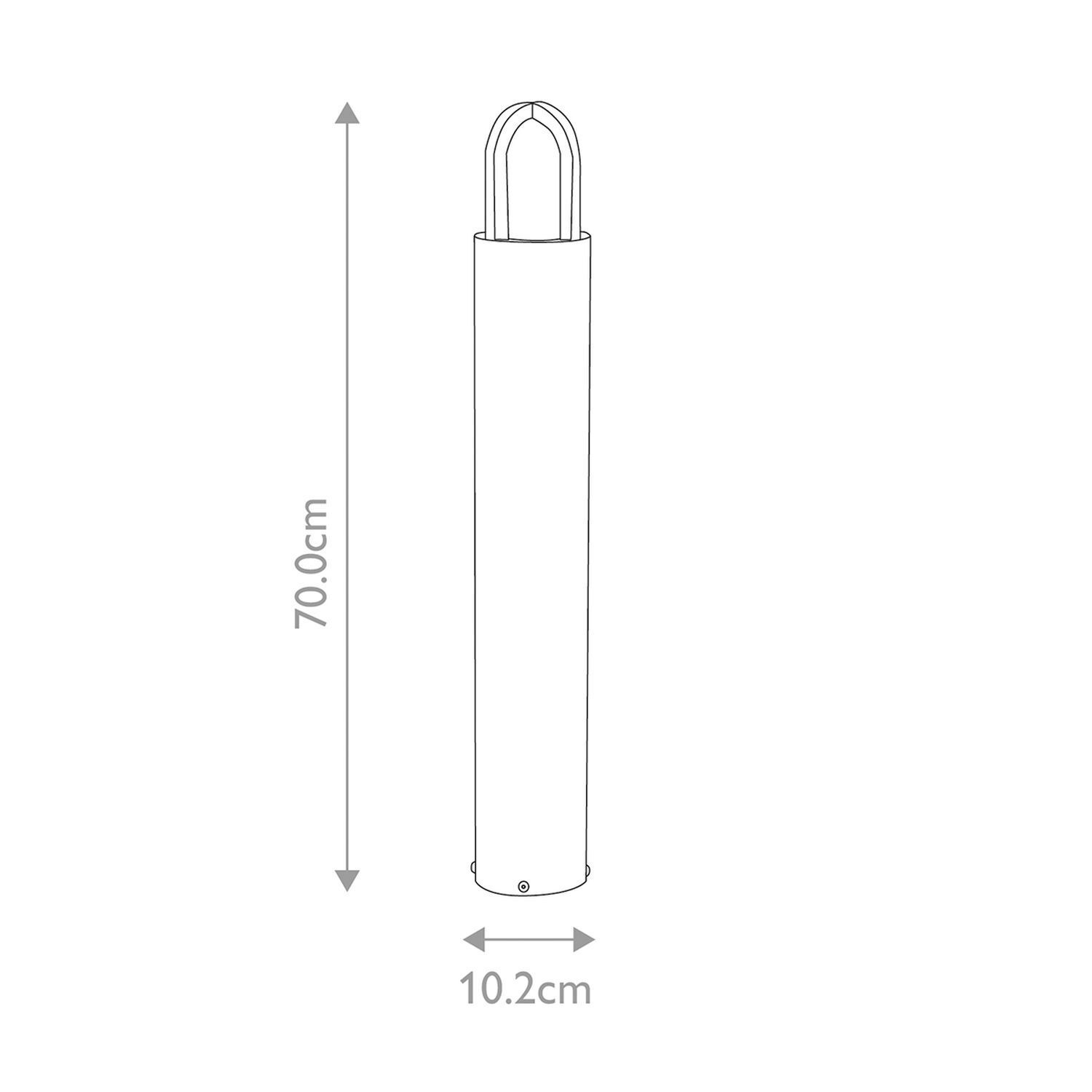 Borne d'éclairage de jardin en laiton verre IP55 hauteur 70 cm