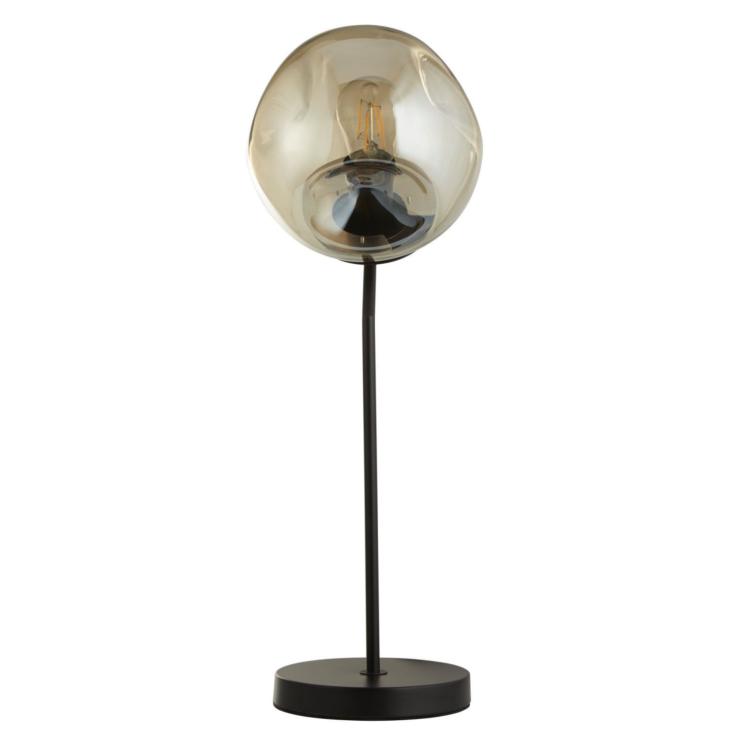 Lampe de table E27 57 cm noir champagne verre métal