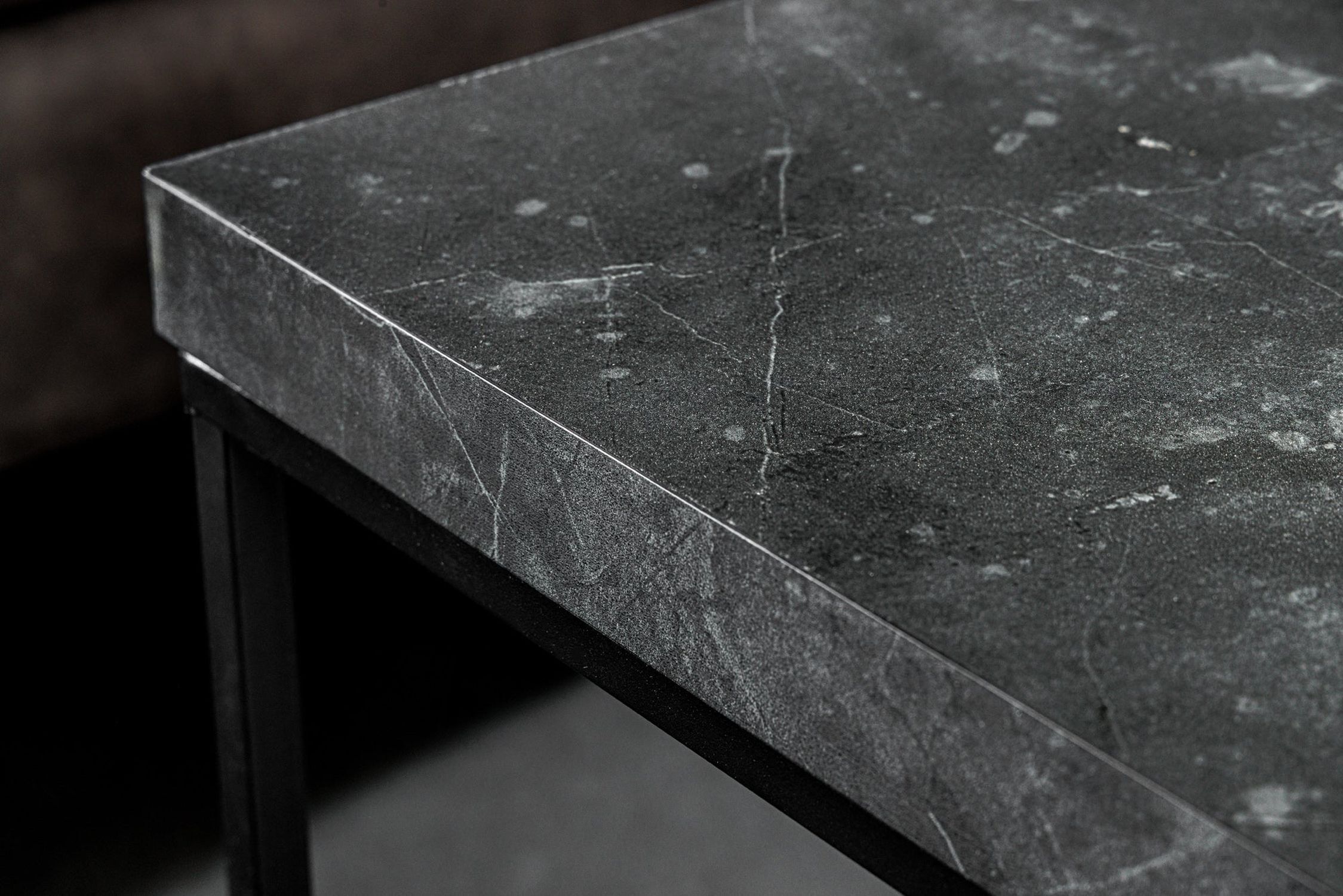 Table basse noire 60 x 60 cm aspect marbre noir Schiefer, Fußboden, Tabelle, Bodenbeläge, Tischplatte