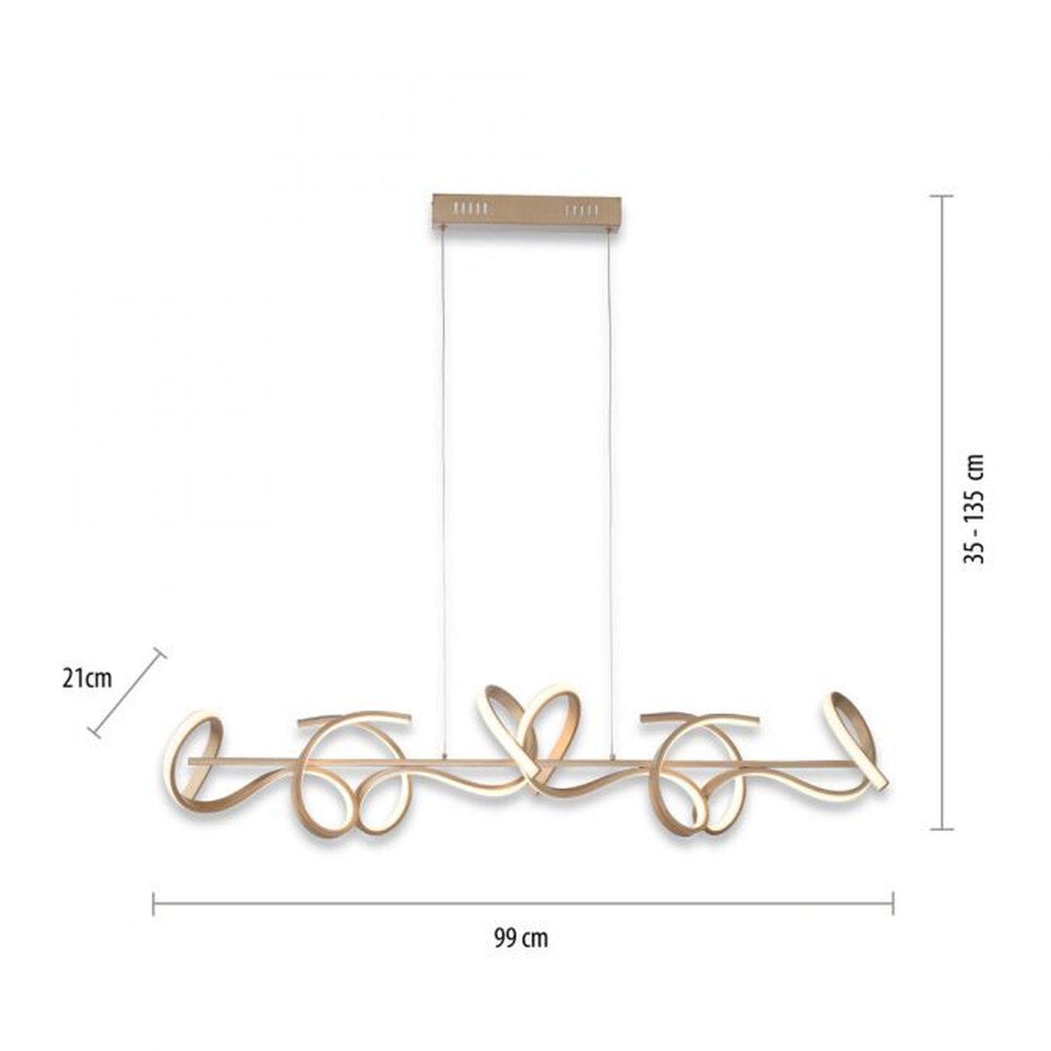 Suspension LED à intensité variable 10 W 3000 K en laiton mat