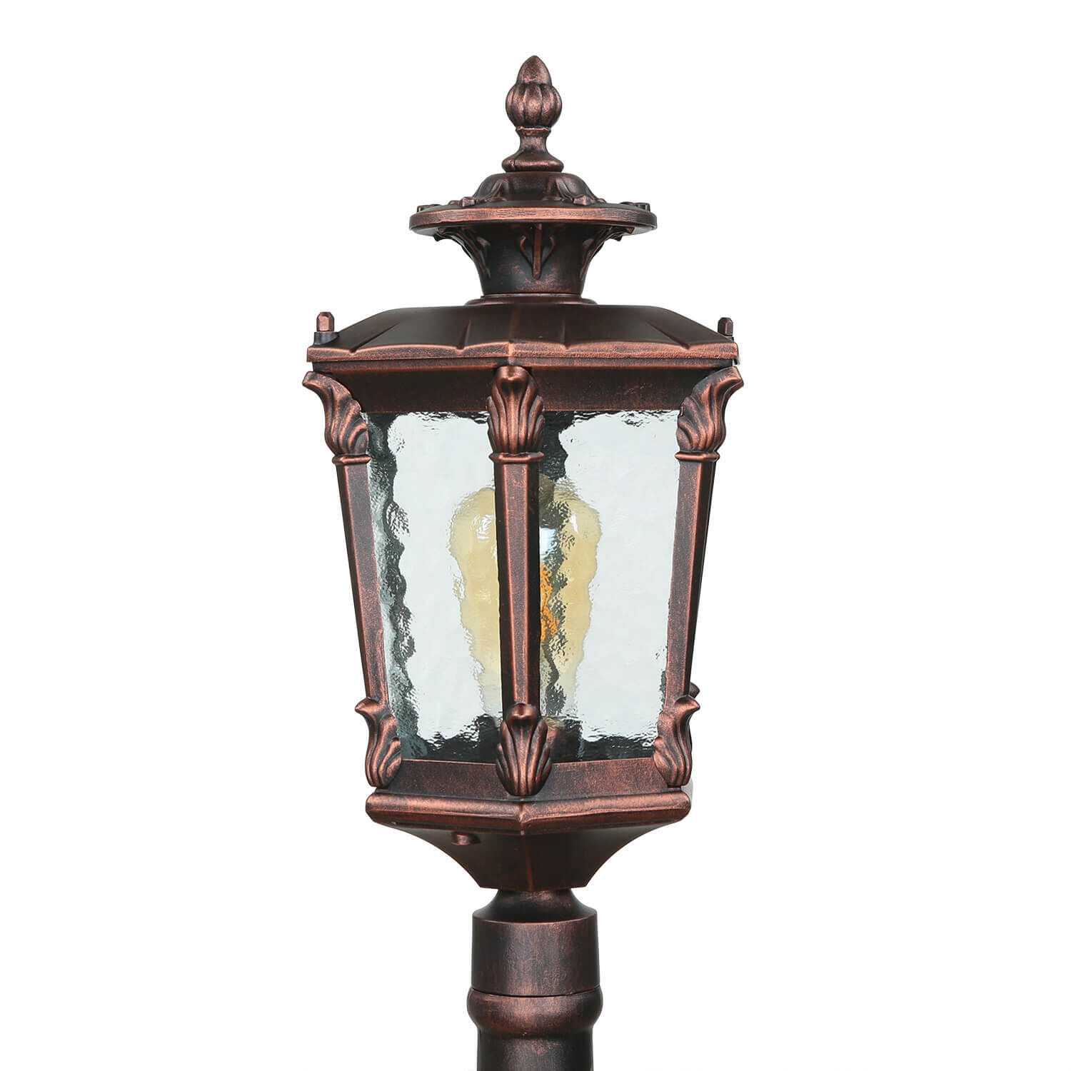 Lampadaire extérieur bronze antique ornement verre E27 AMUR Lampe, Lampenschirm, Laterne