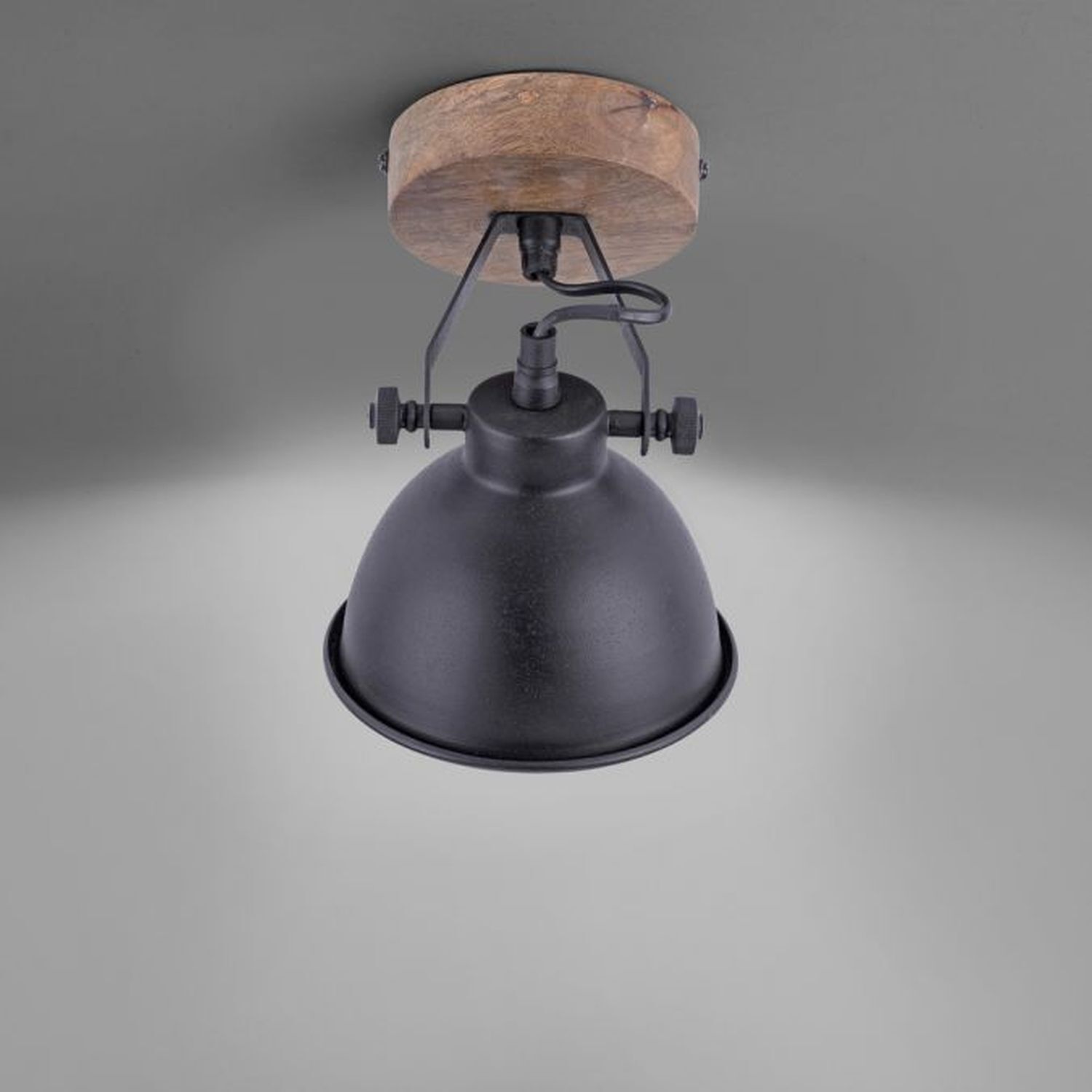 Spot de plafond flexible bois métal E14 L:15 cm Industrial
