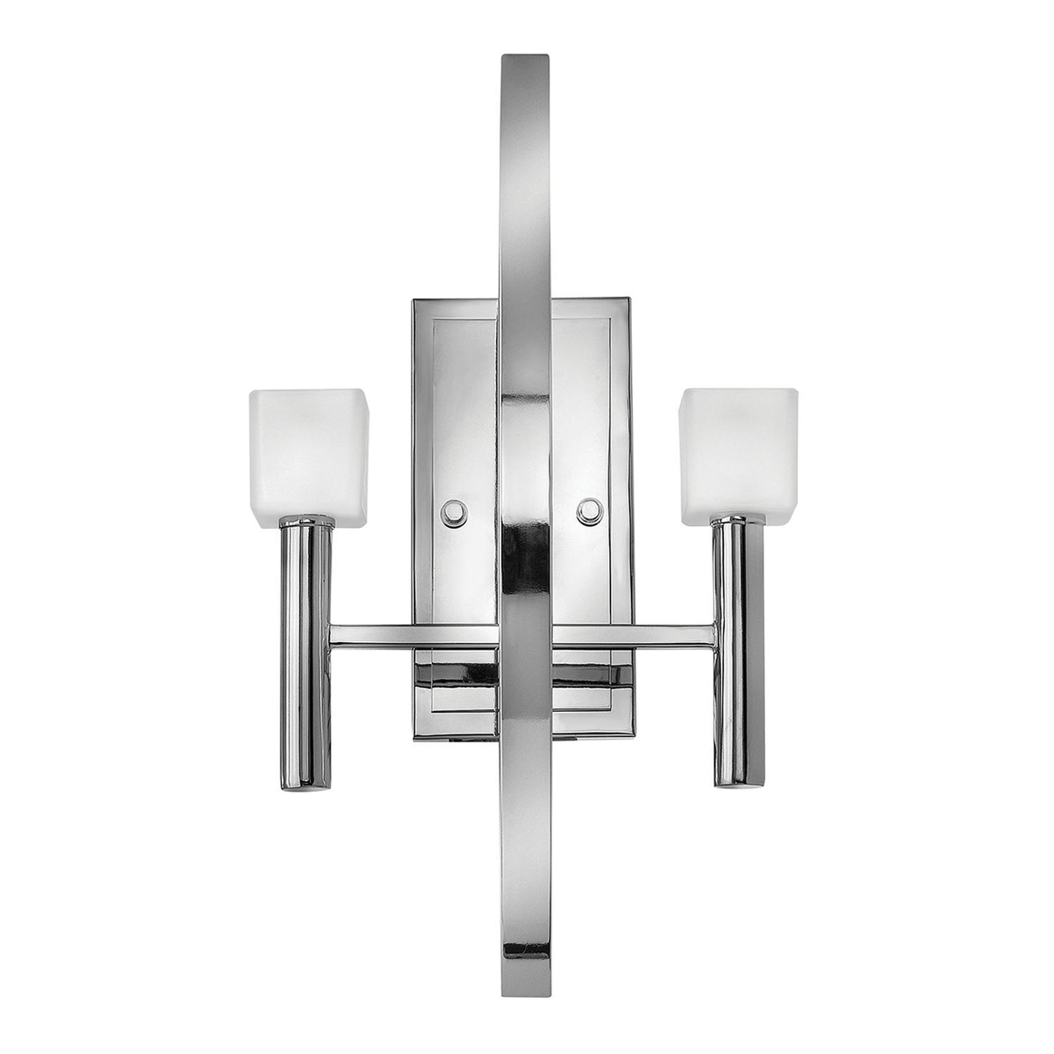 Applique Métal Verre H : 50 cm Chrome Blanc avec 2x G9 LED