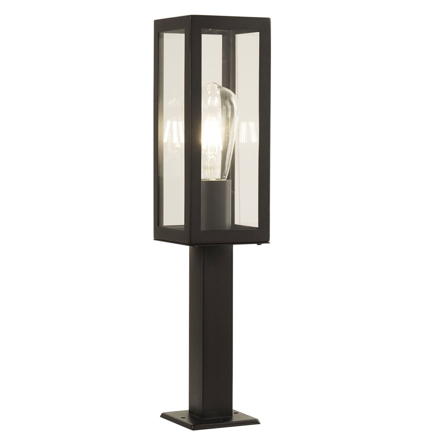 Lampe d'extérieur IP44 E27 45 cm noir verre acier inoxydable Moderne