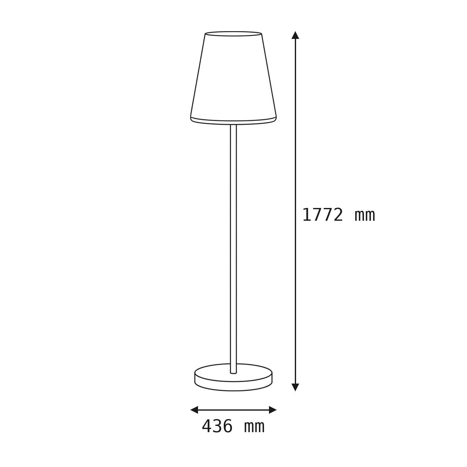 le126686-stehlampe-terrasse-balkon-garten-aussen-metall-stoff-matt-modern-schnurschalter-gold-weiss-07 Stehlampe, Standlampe, Beleuchtung, Korpus: Metall, weißes Lampenschirm