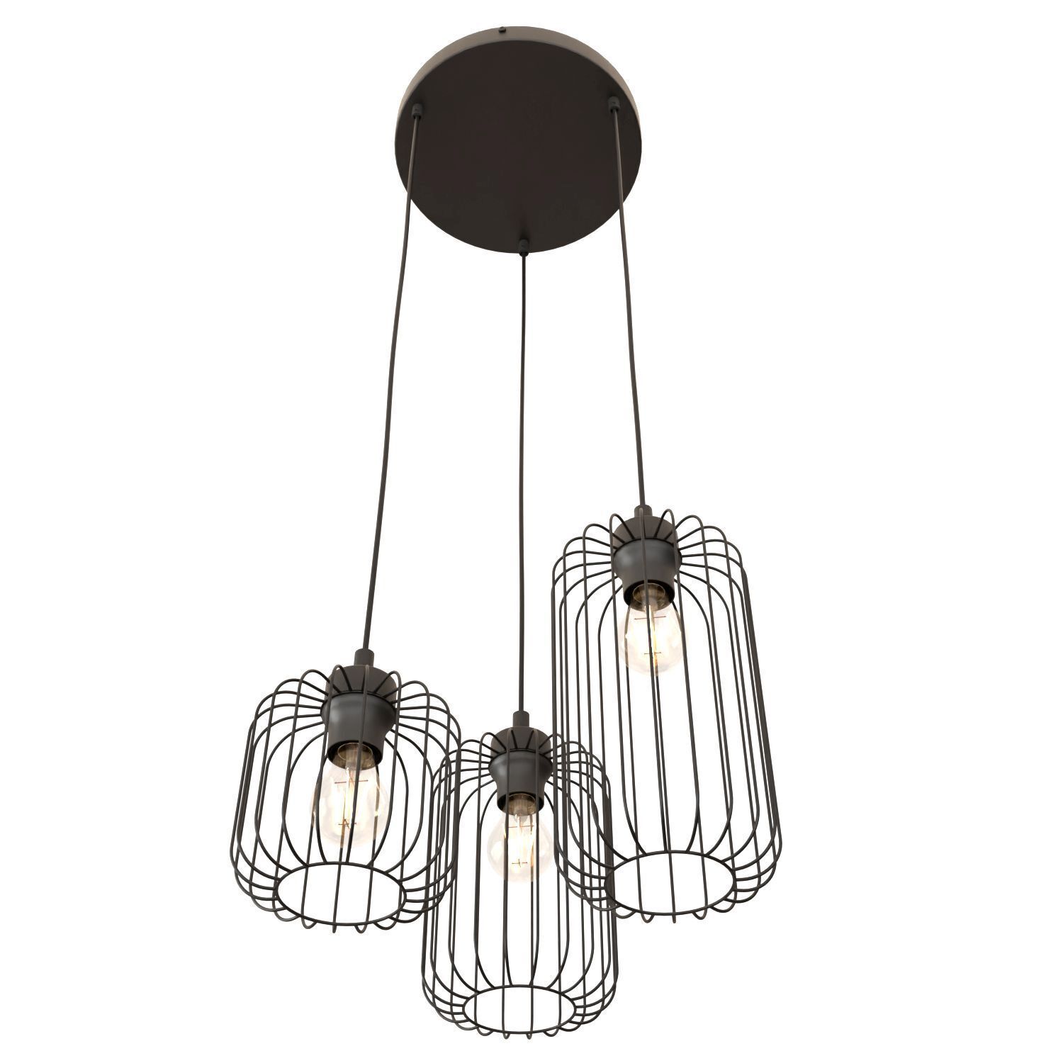Suspension décorative métal noir E27 L:30 cm