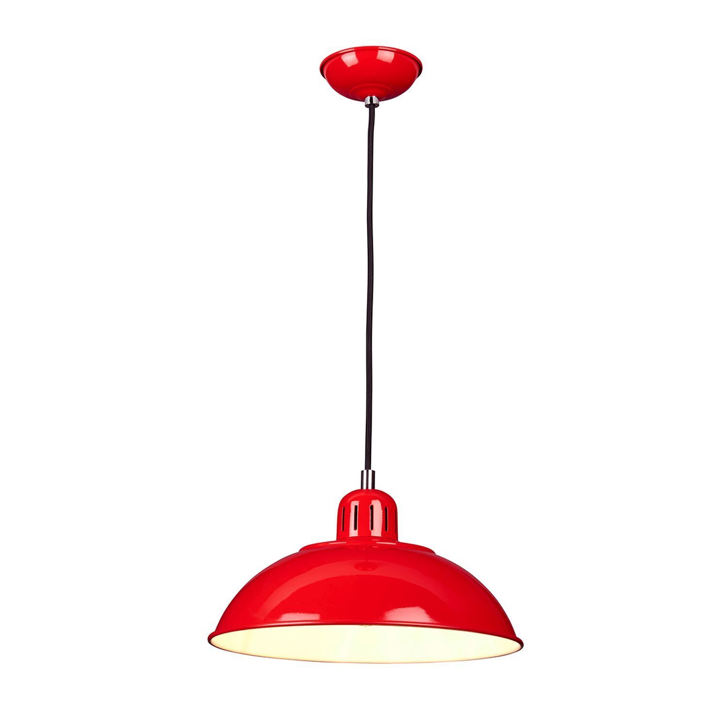 Suspension SECRETER rouge Ø30cm réglable Lampe