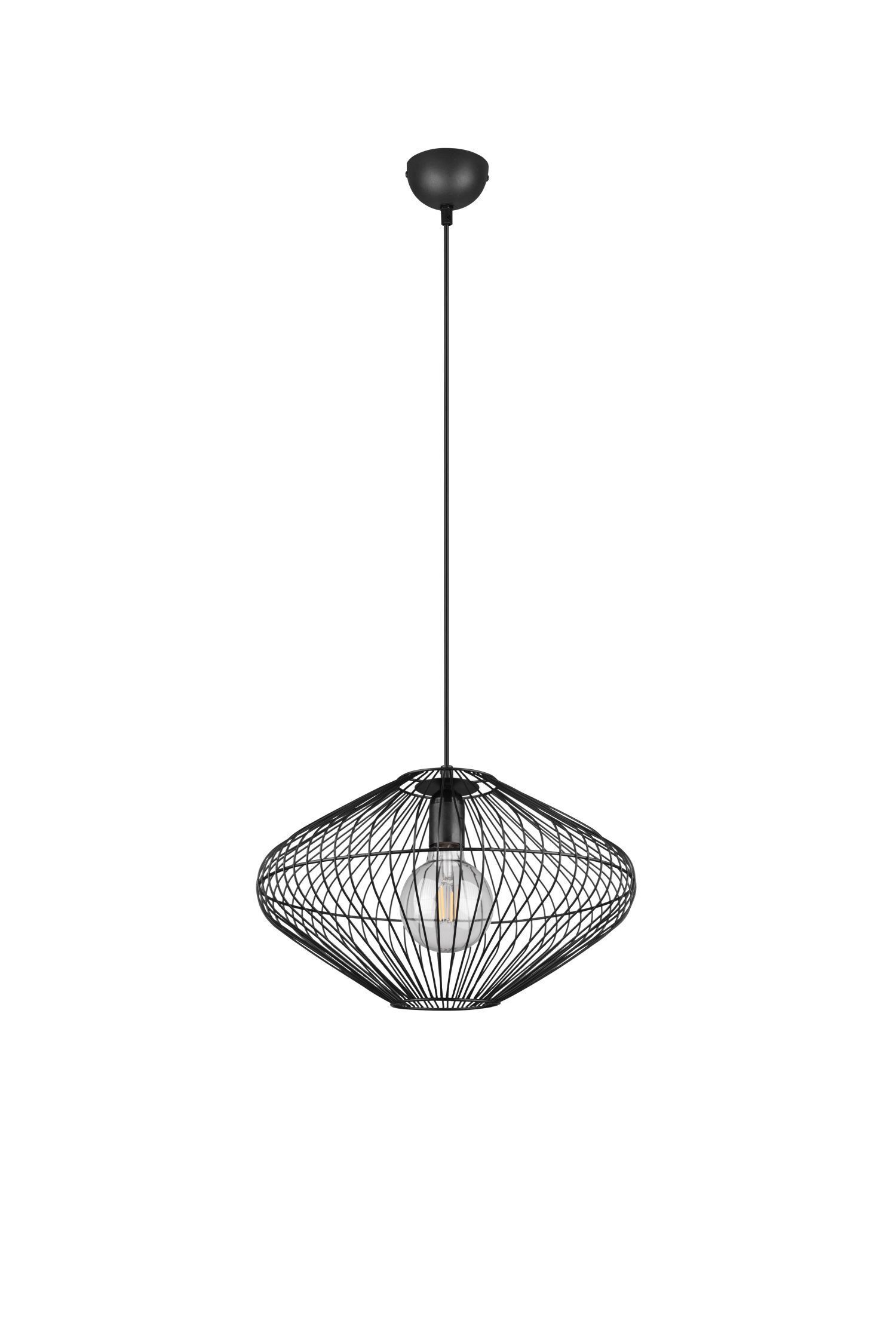 Lampe à suspendre noire Abat-jour filaire Métal E27 Ø38 cm Rétro