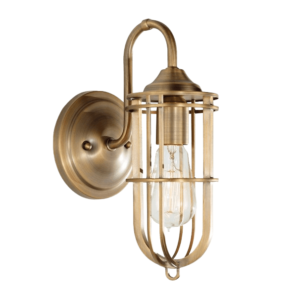 Wandleuchte, Außenlampe, Bronze, Metall, Käfig-Design