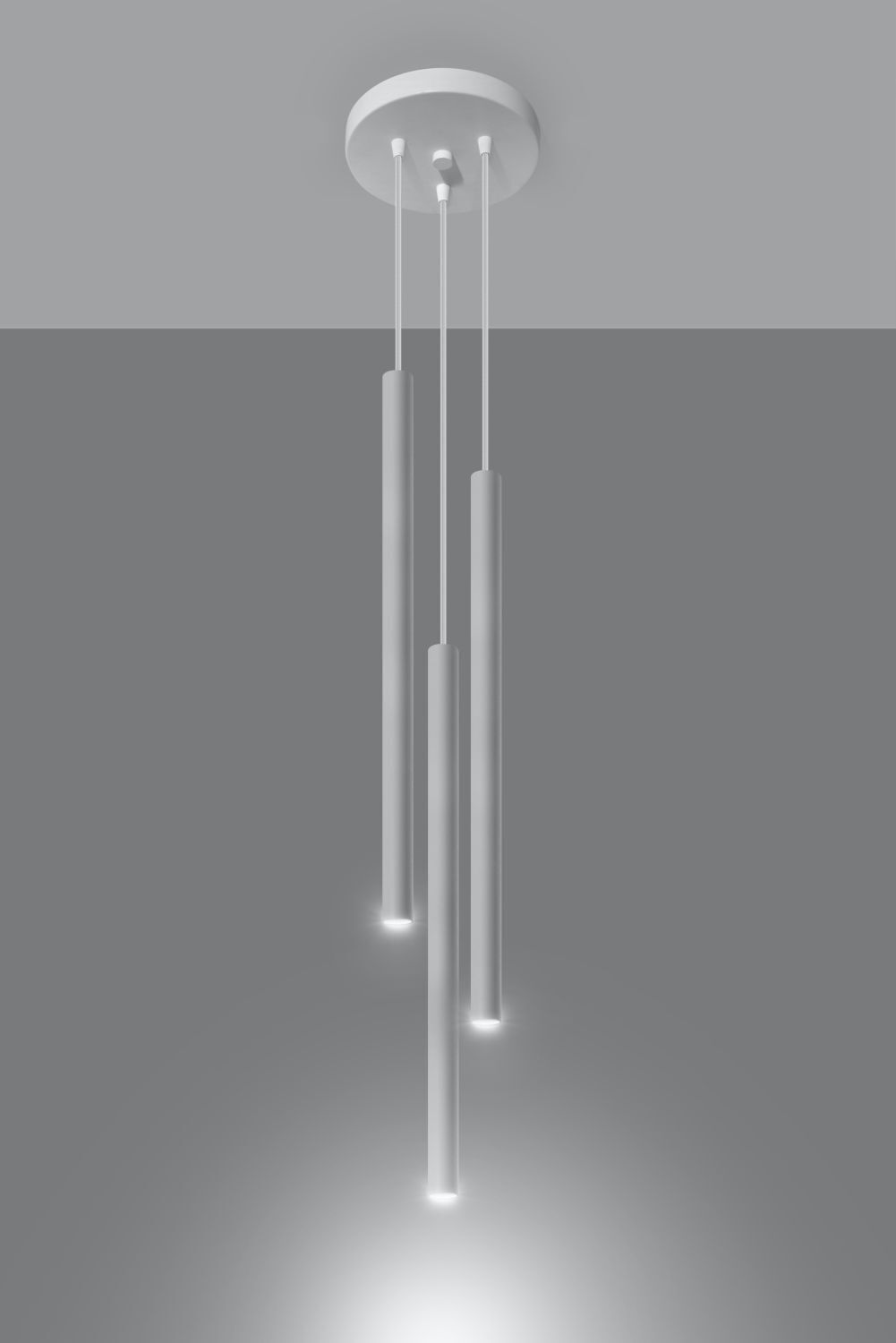 Suspension Blanc Métal 3 feux G9 PETERA Cuisine