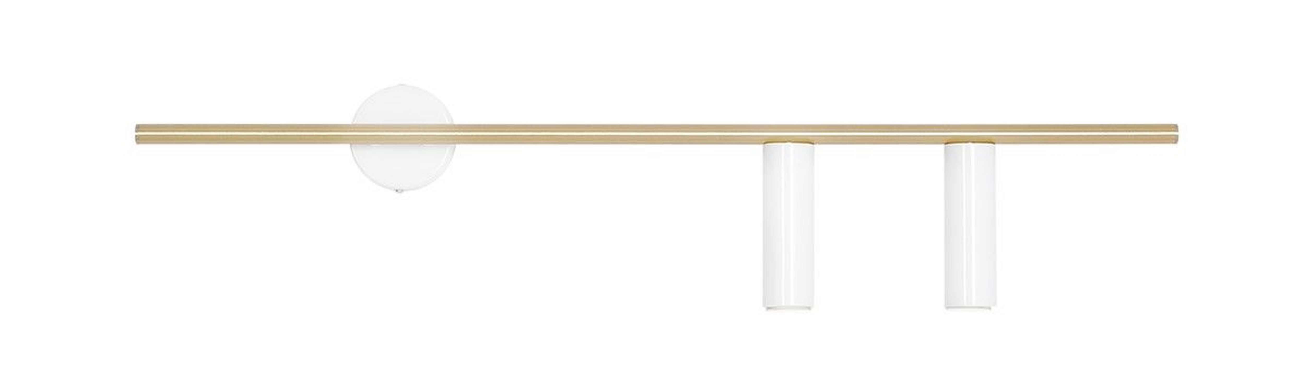 Applique élégante en métal en laiton blanc GU10 2 flammes