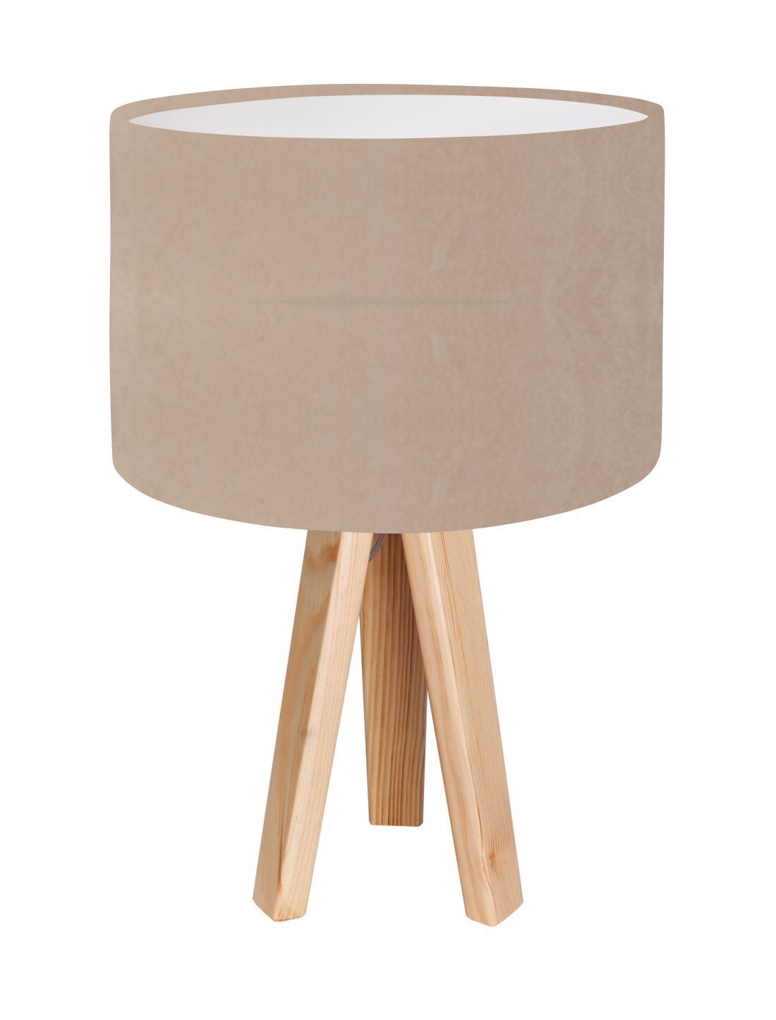 Lampe de table Abat-jour Beige Bois Tripode 46cm Rétro