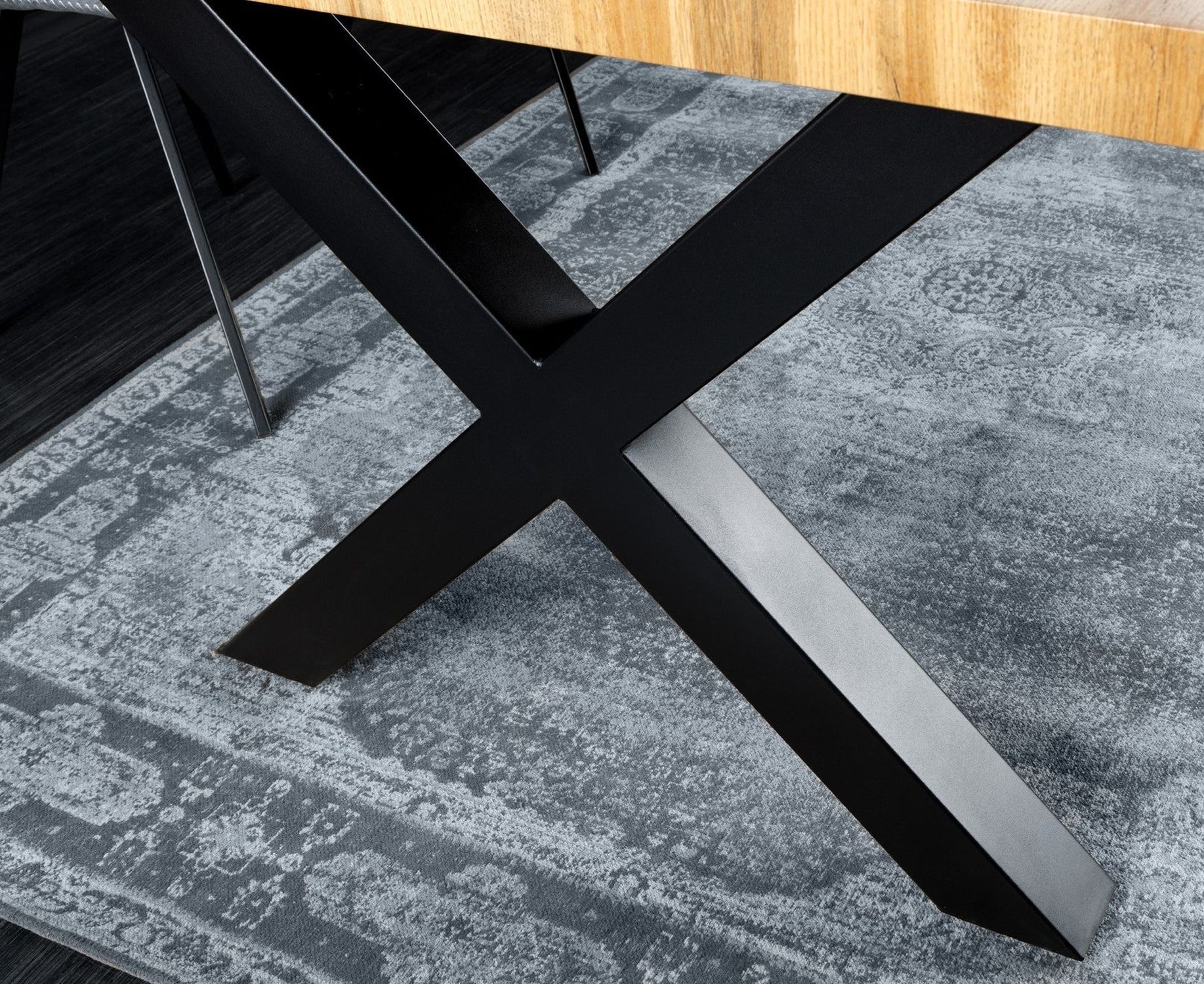 Table de salle à manger Bord d'arbre 160 x 90 cm x -pieds Industrial Moebel, Tabelle, Dekoration für Zuhause, Teppich, Kaffeetisch