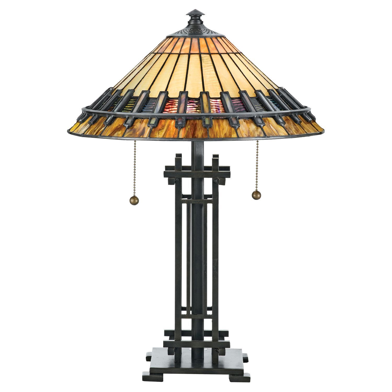 Lampe Tiffany Table Interrupteur à tirette 57cm de haut Design Premium