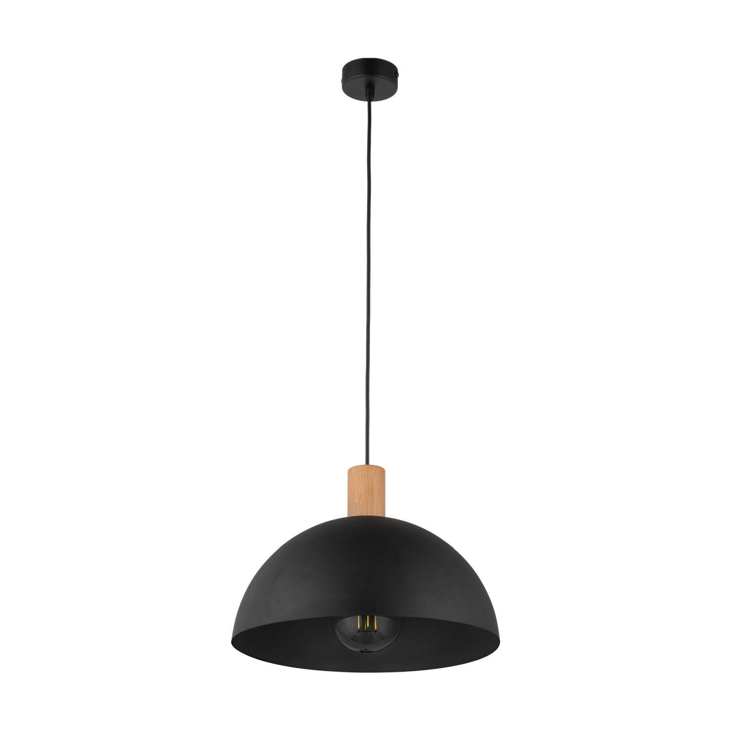 Suspension métal bois Ø 35 cm E27 Scandinave