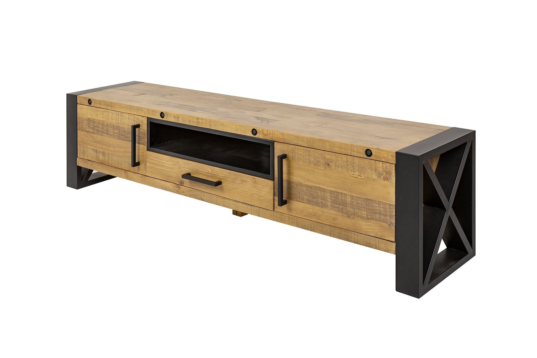 TV Lowboard 200 cm de large piètement à patins Design industriel Moebel, Anrichte, Kaffeetisch, Tabelle, Postfach