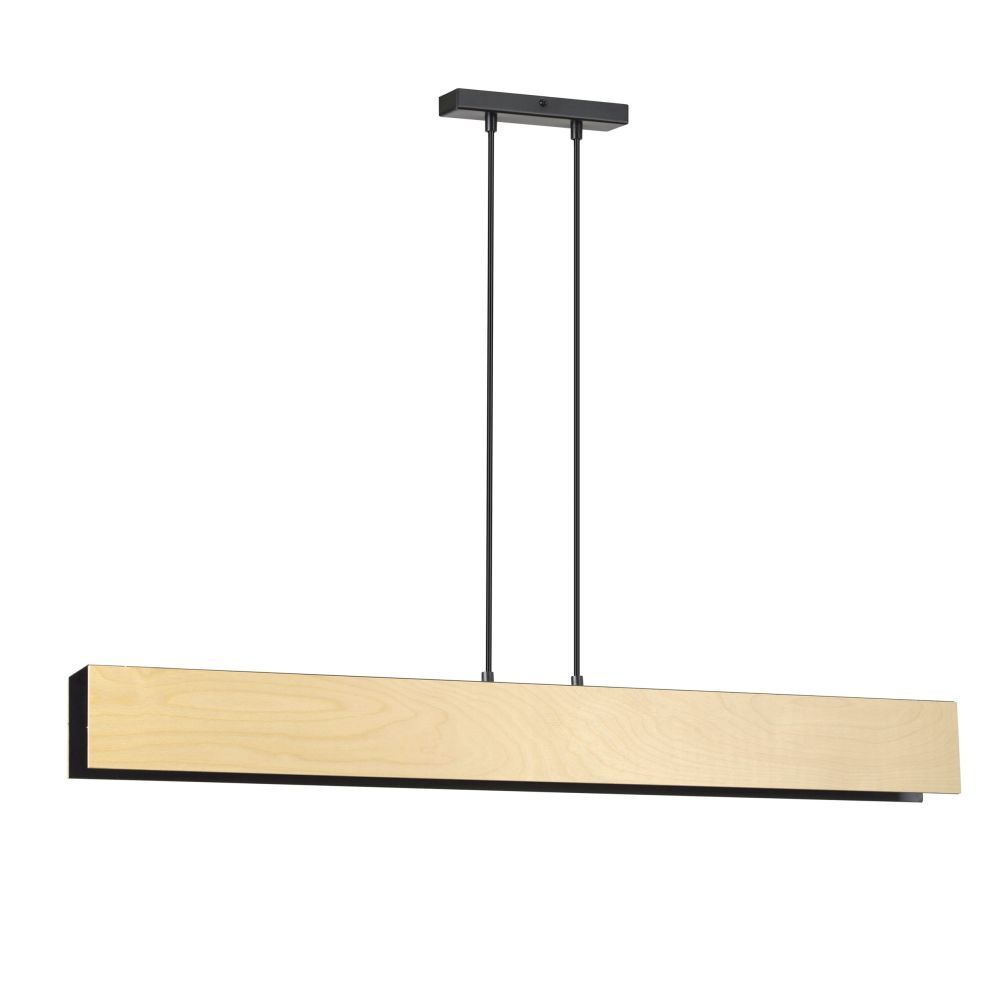 Lampe à suspendre bois métal 4x E27 Scandinave réglable