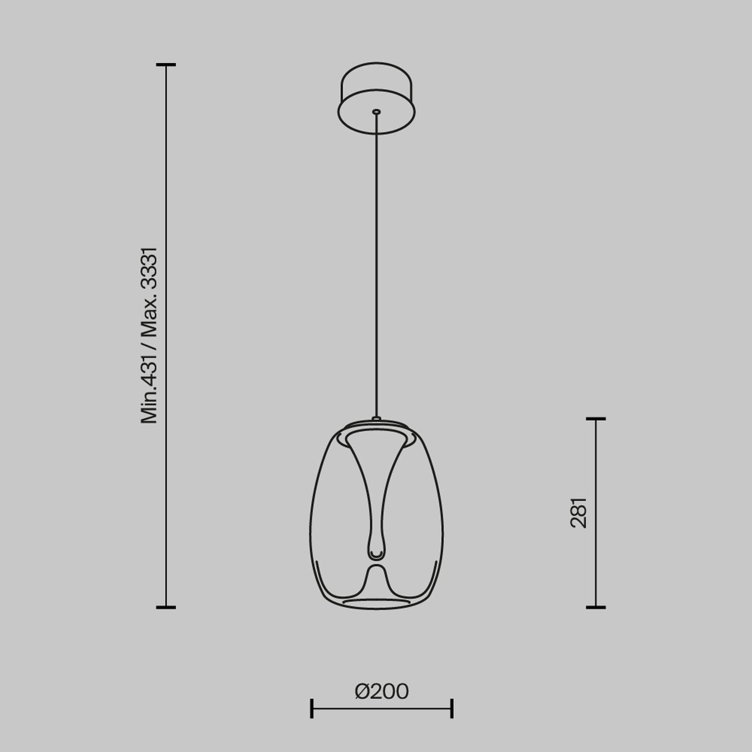 Lampe à suspendre LED aluminium verre D : 20 cm rond en or Diagramm, Handlung