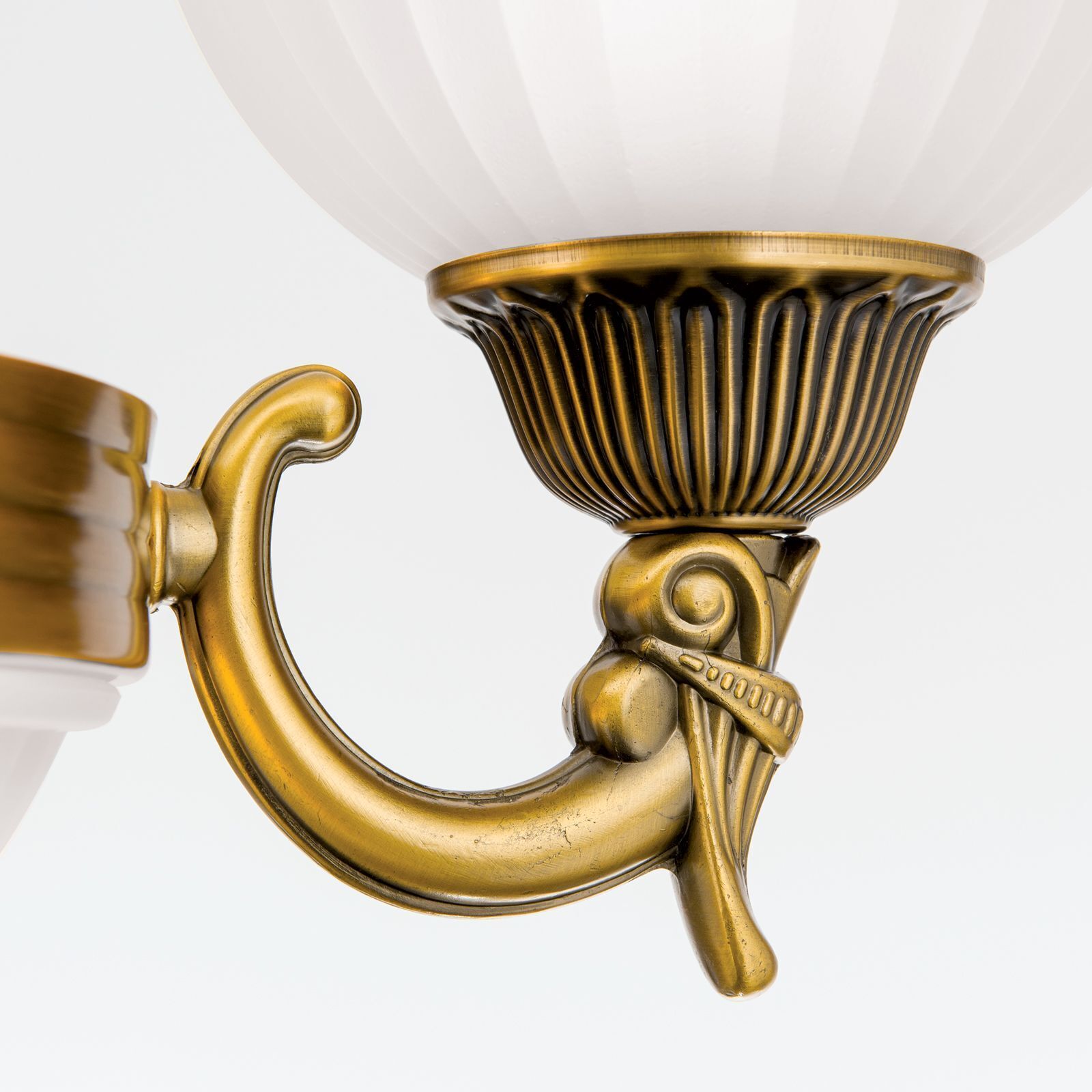 Lampenhalter, Messing, Bronze, Kupferfarben, Kristallglas