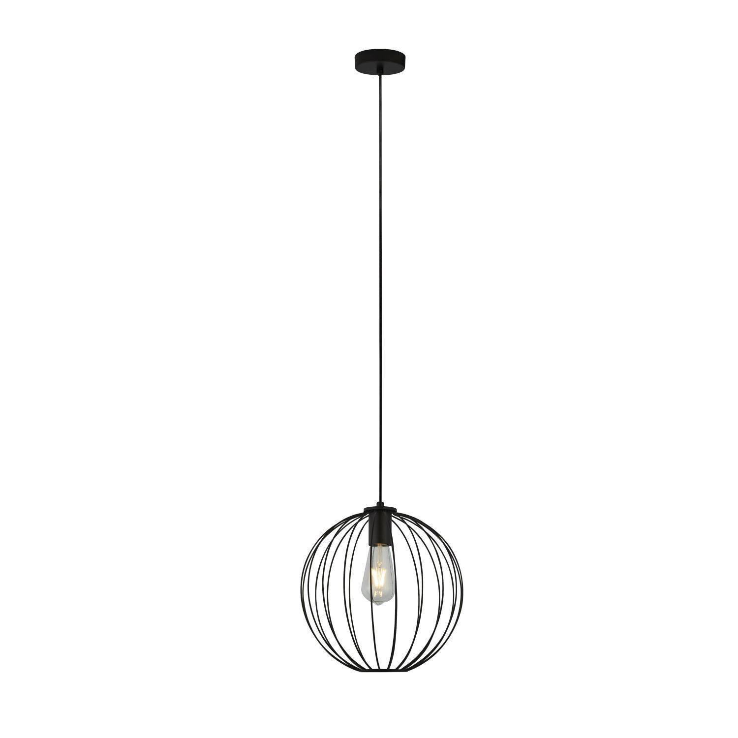 Suspension E27 D : 30 cm Noir Métal Rétro