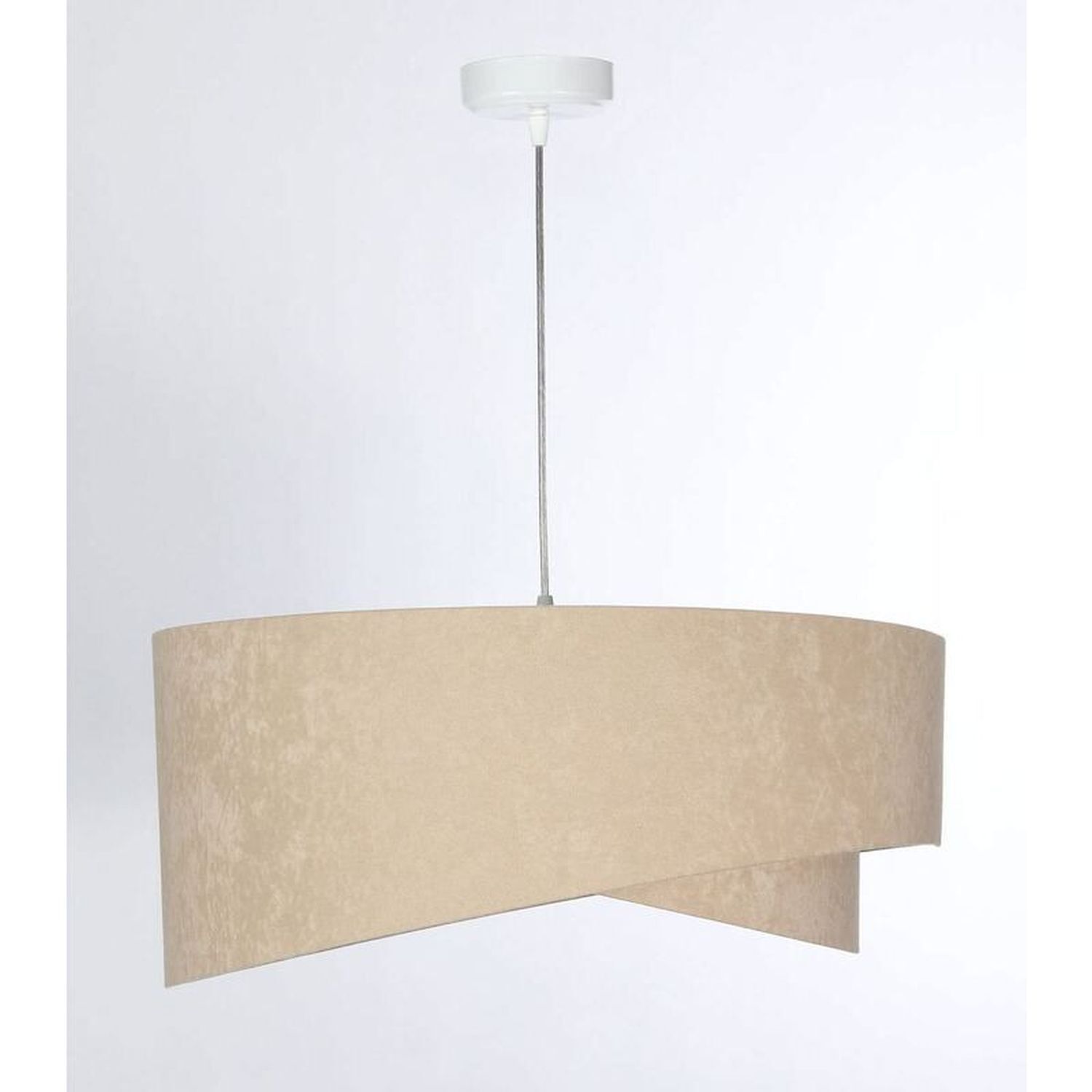 Suspension Tissu aspect velours rond Ø 50 cm Moderne E27