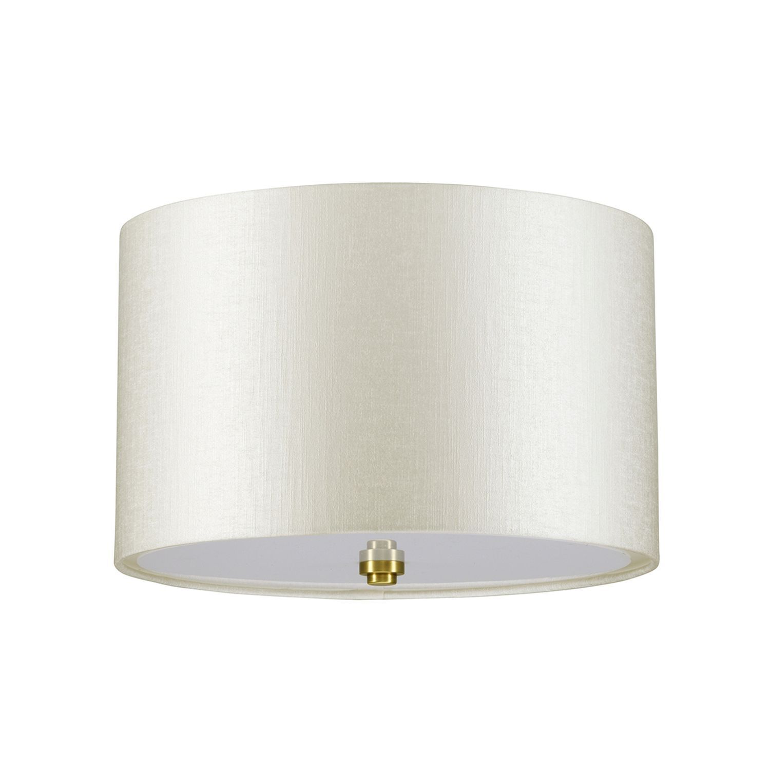 Plafonnier tissu rond en laiton crème antique