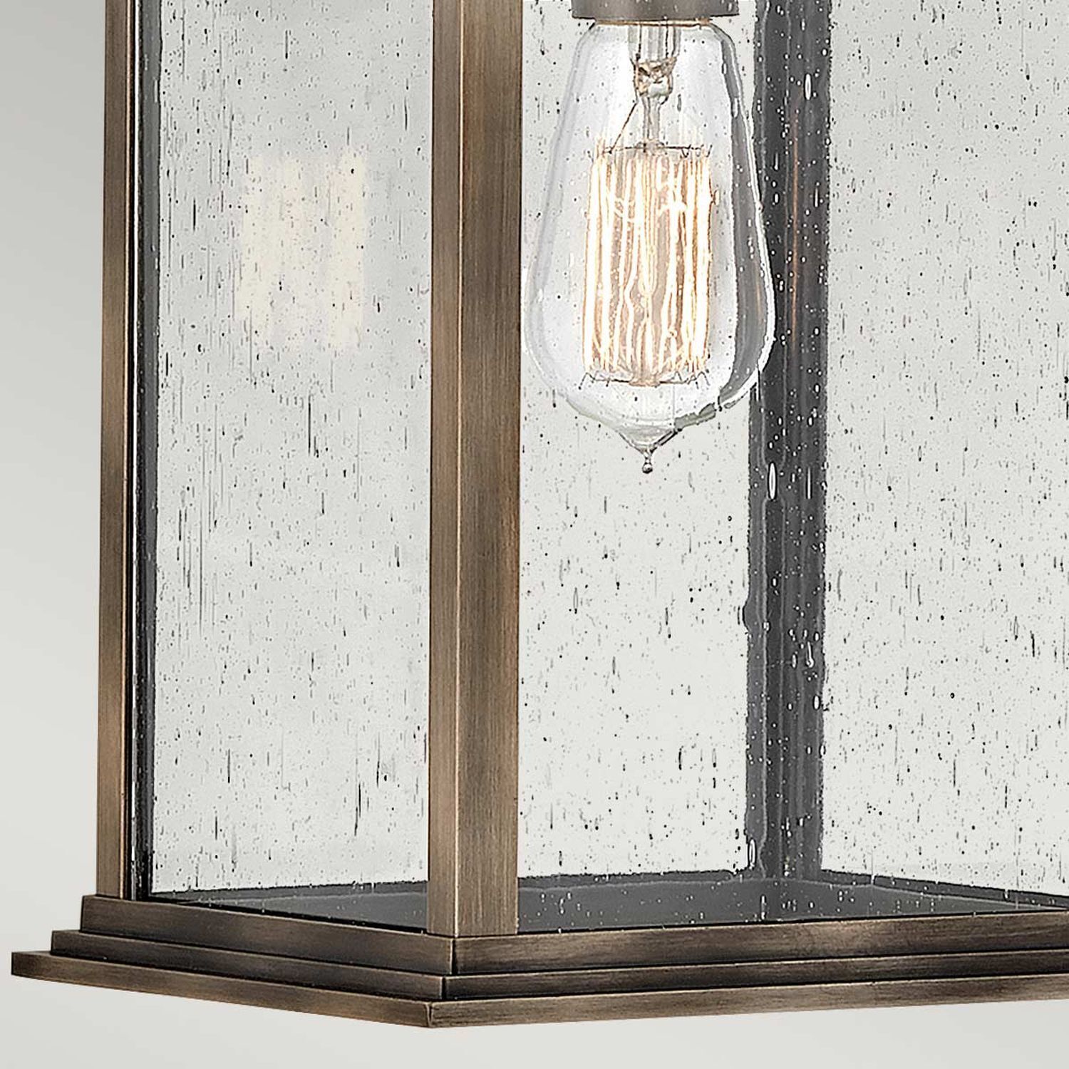Lampe d'extérieur murale H : 48,3 cm IP44 E27 en bronze Alu Verre de pluie