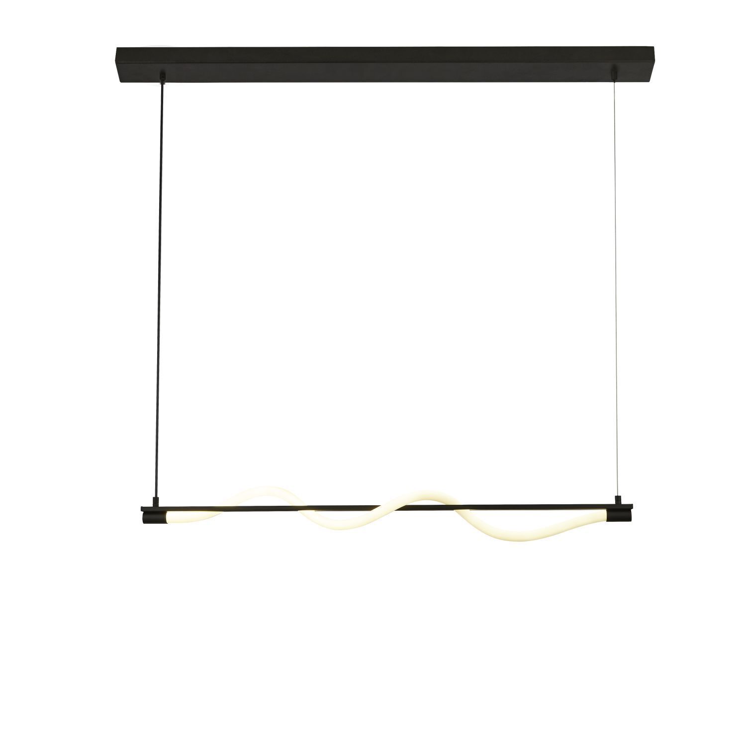 Suspension LED Noir mat Blanc Métal 2700 K L : 1 m