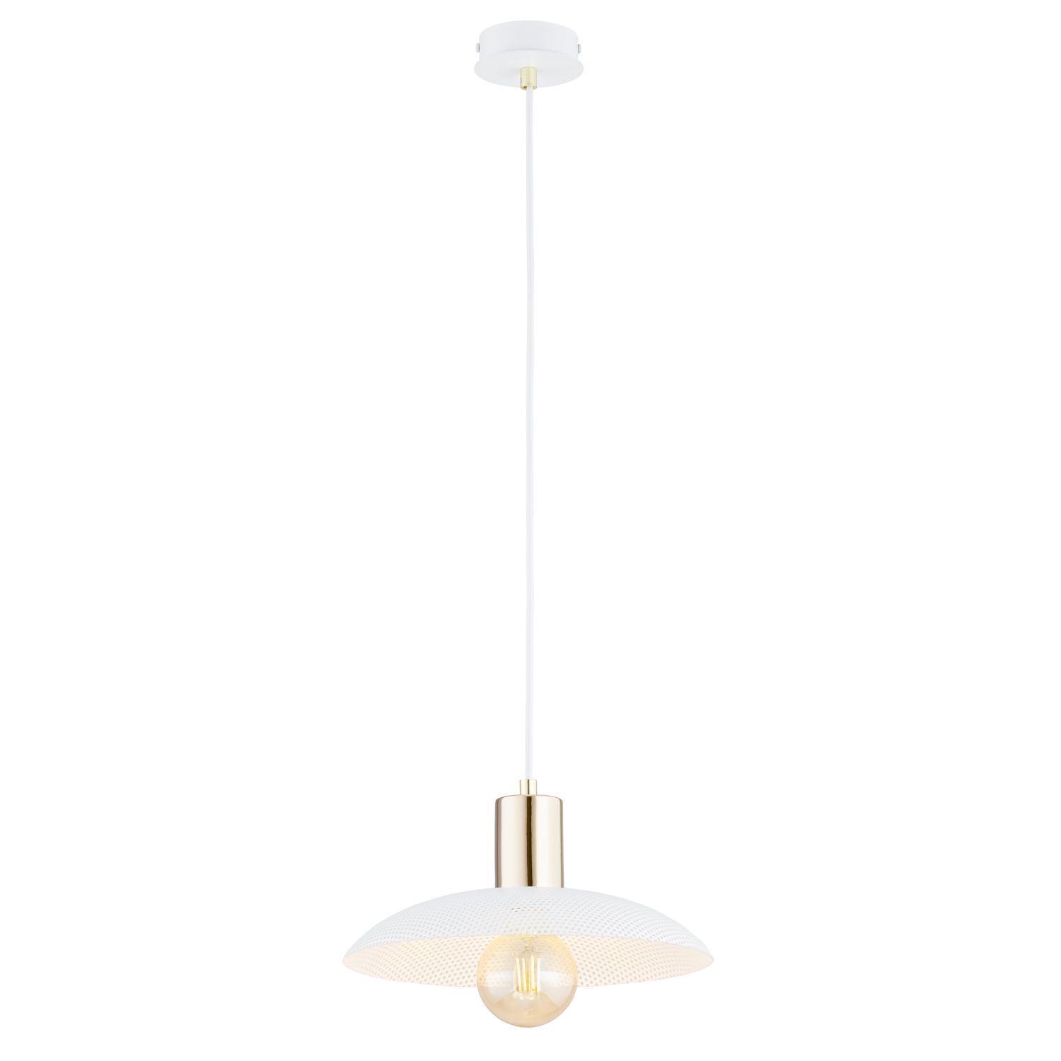Suspension Blanc Or Ø 30 cm H : max. 100 cm réglable E27