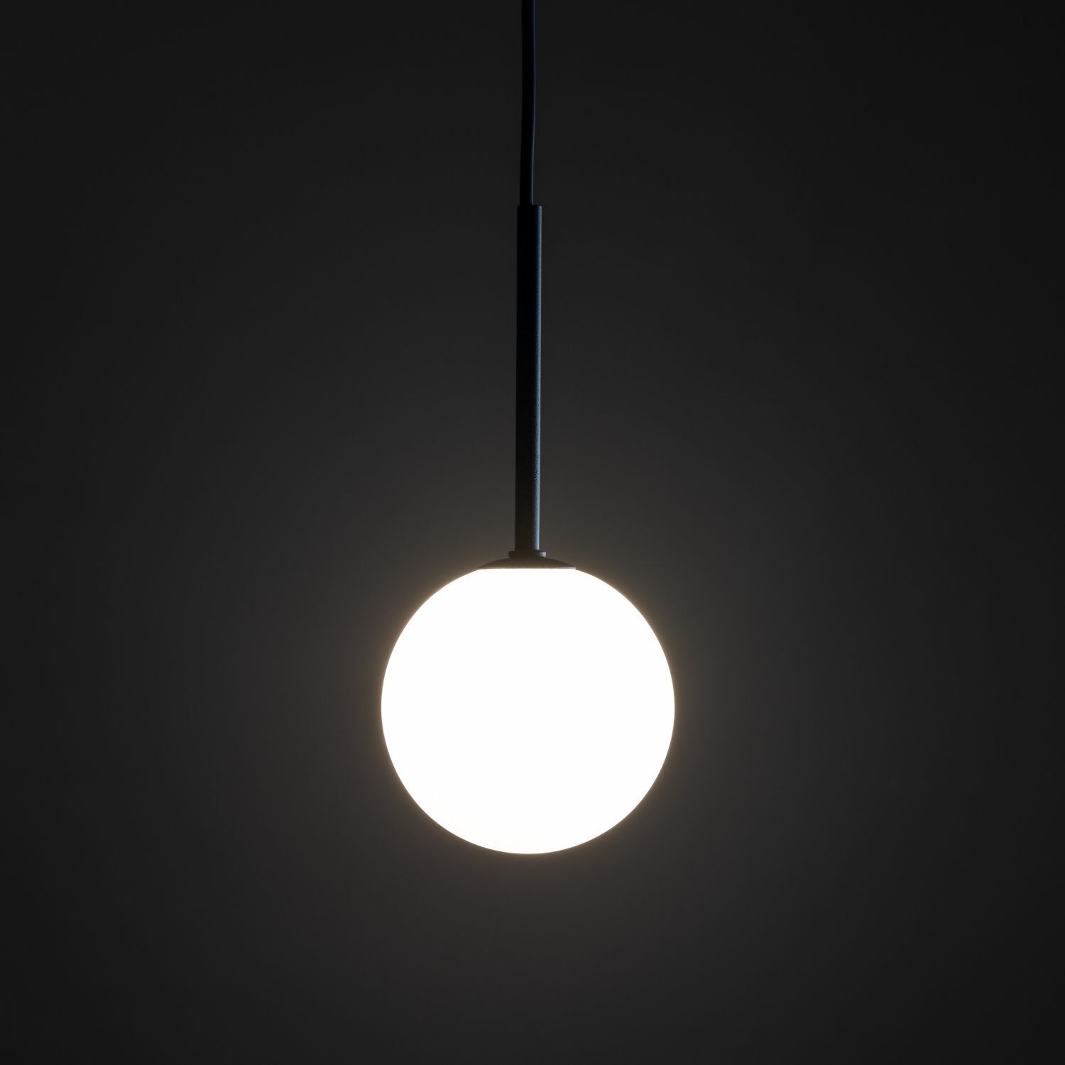 Lampe à suspendre Boule Ø 12 cm H : max. 160 cm Noir Blanc G9 Verre