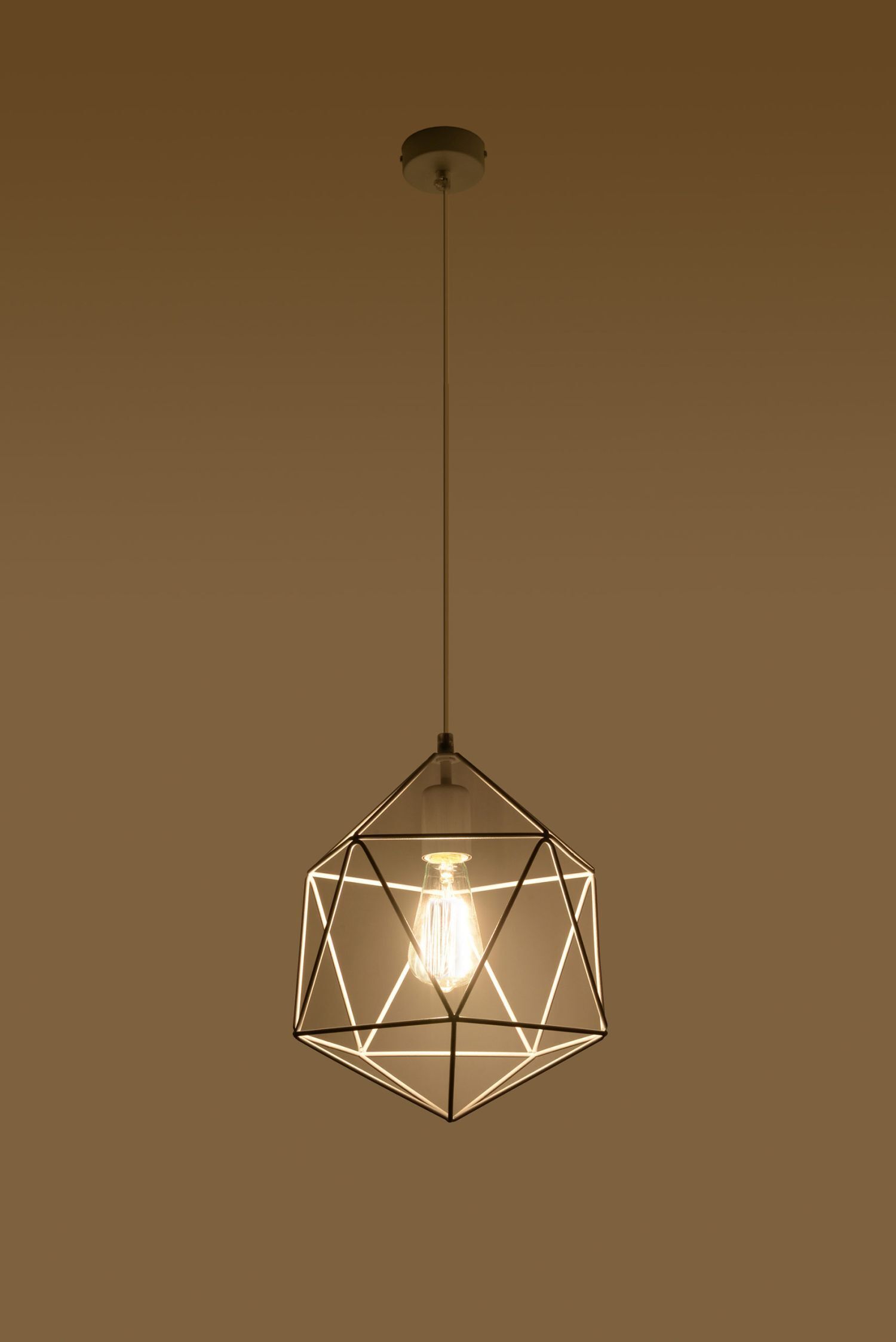 Lampe à suspendre Blanc fil Ø 30 cm géométrique rétro