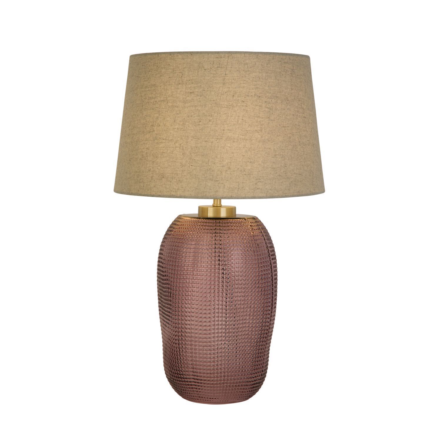 Blendarme lampe de table verre tissu 37 cm rose naturel E27