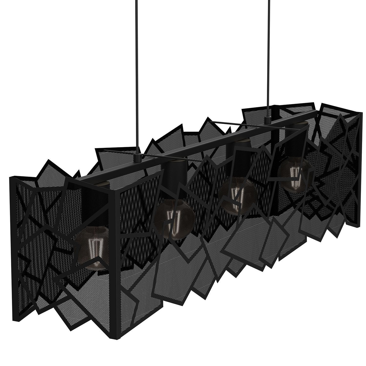 Lampe à suspendre moderne Noir Métal L:90 cm E27 décoratif