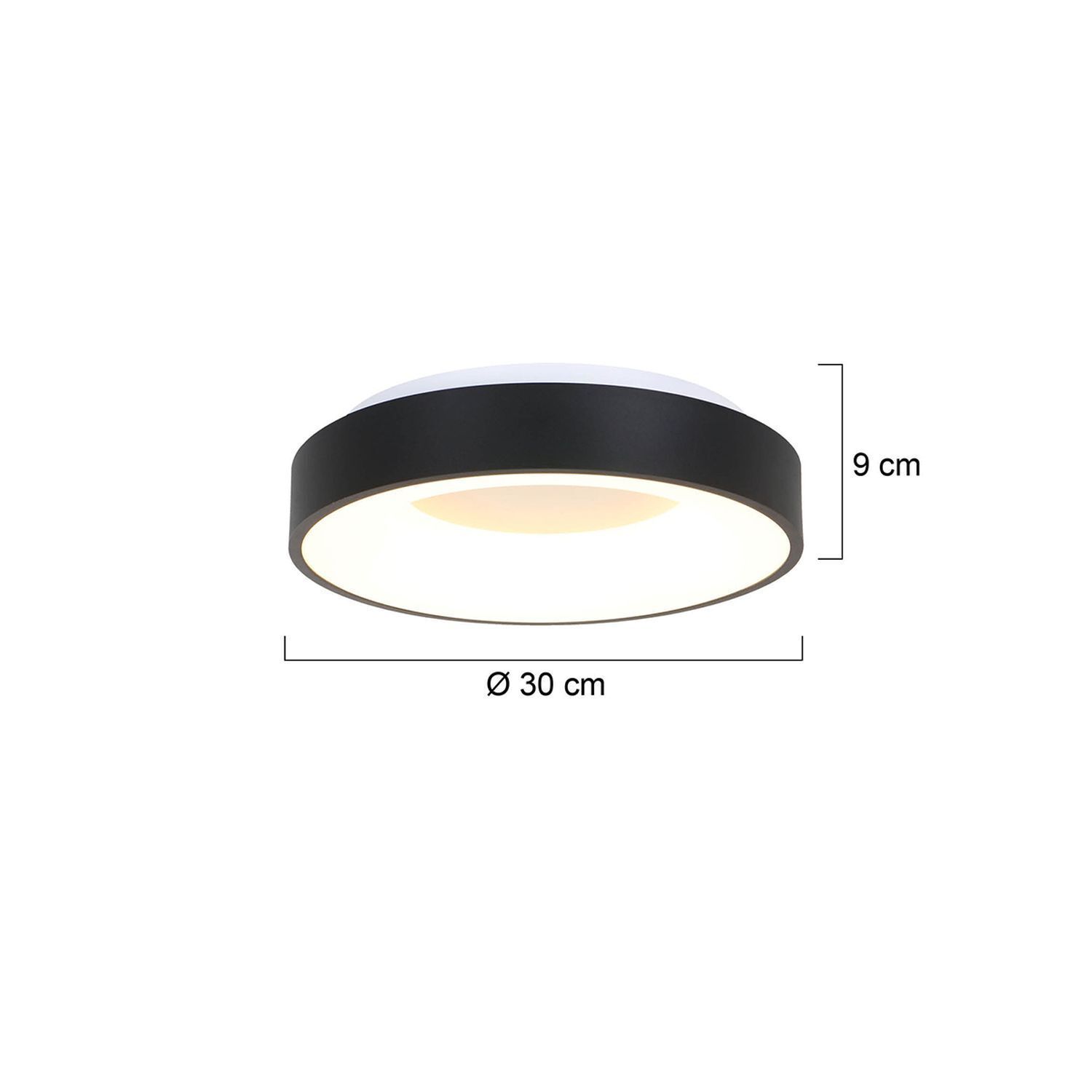 Blendarme LED Plafonnier noir blanc Ø30 cm rond