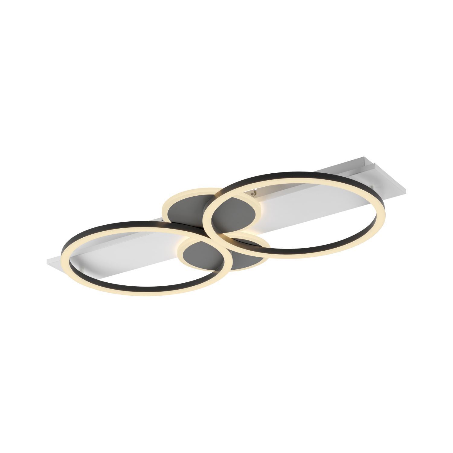 Lampe de plafonnier LED bois métal blanc noir 72 cm 25 W