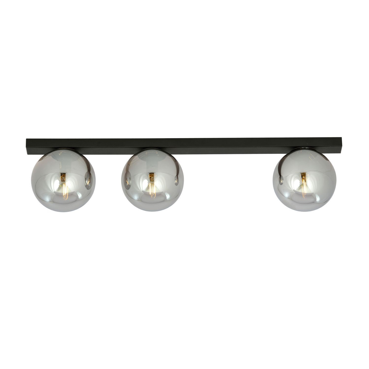 Plafonnier 3 flammes 70 cm verre fumé métal E14 IRENE