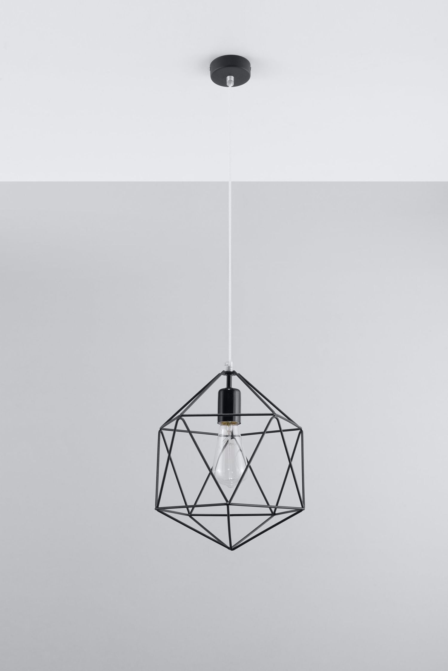 Suspension Métal Noir Ø 30 cm Géométrique Rétro E27