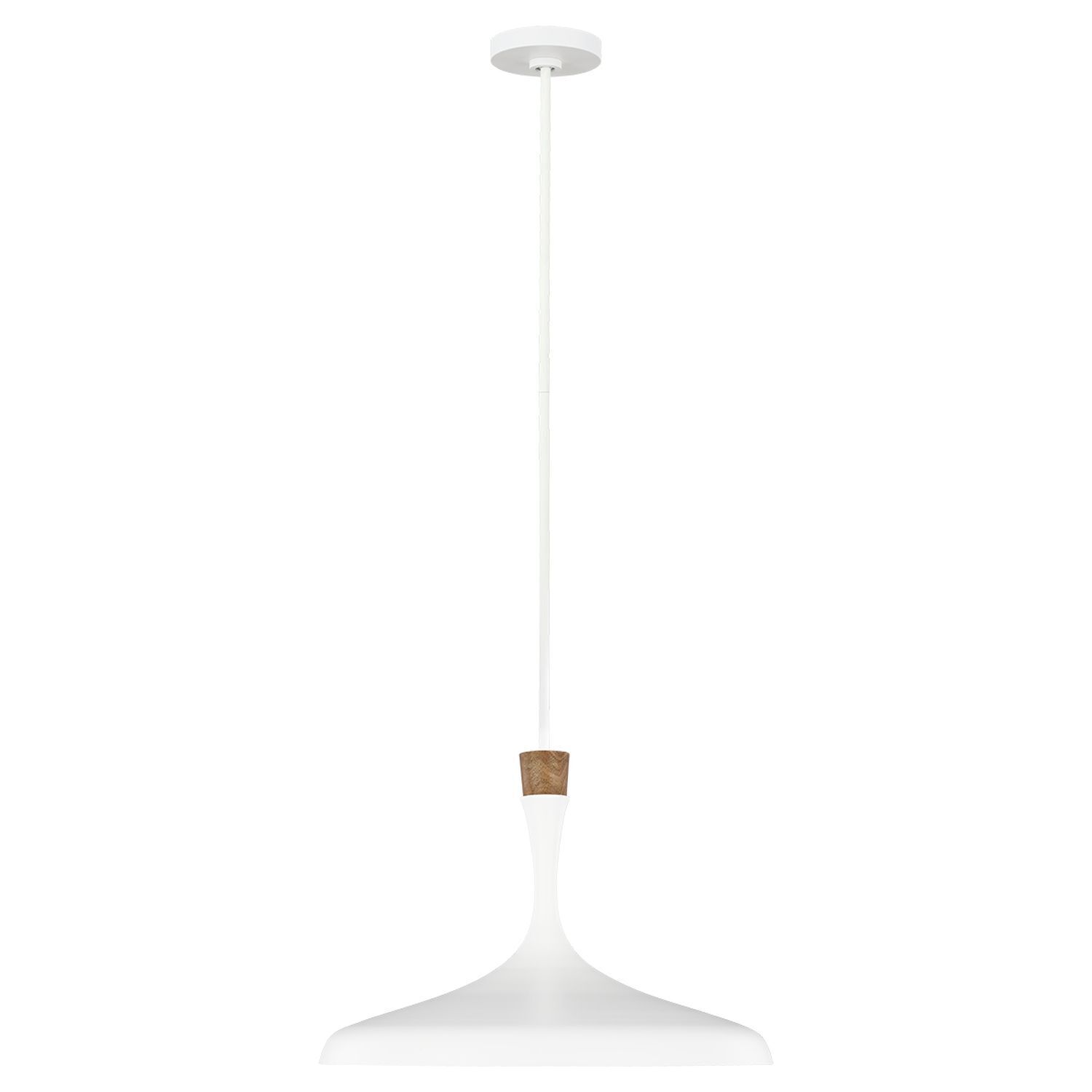 Suspension Blanc Métal Bois Ø48cm Scandinave E27 Lampe