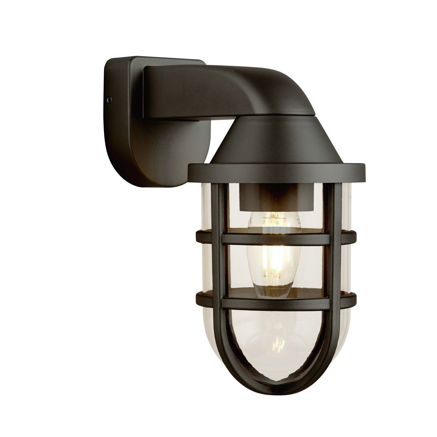 Lampe d'extérieur noire mur IP44 noir E27 H : 21 cm