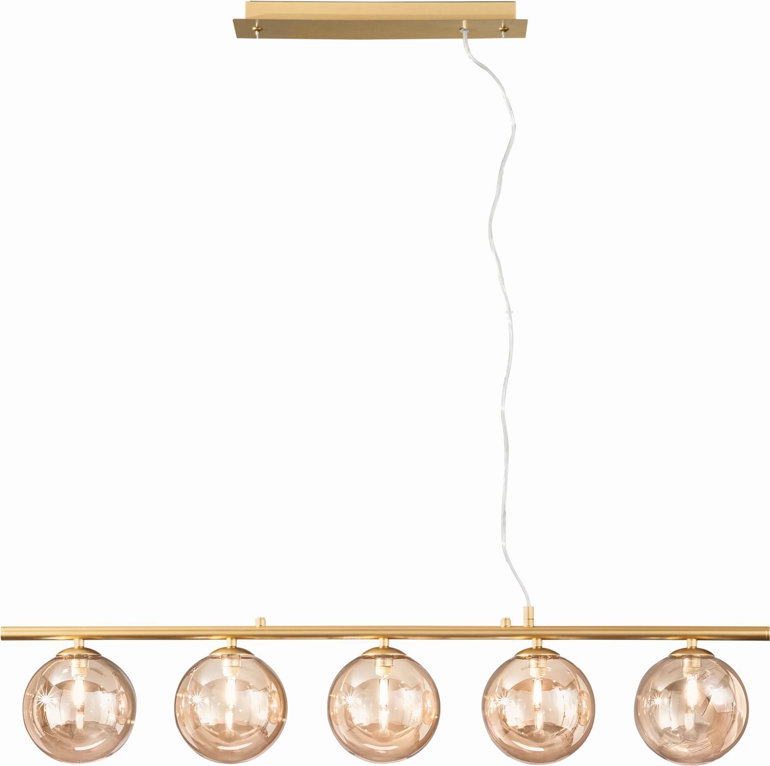 Suspension en laiton champagne G9 L:100 cm 5-flmg