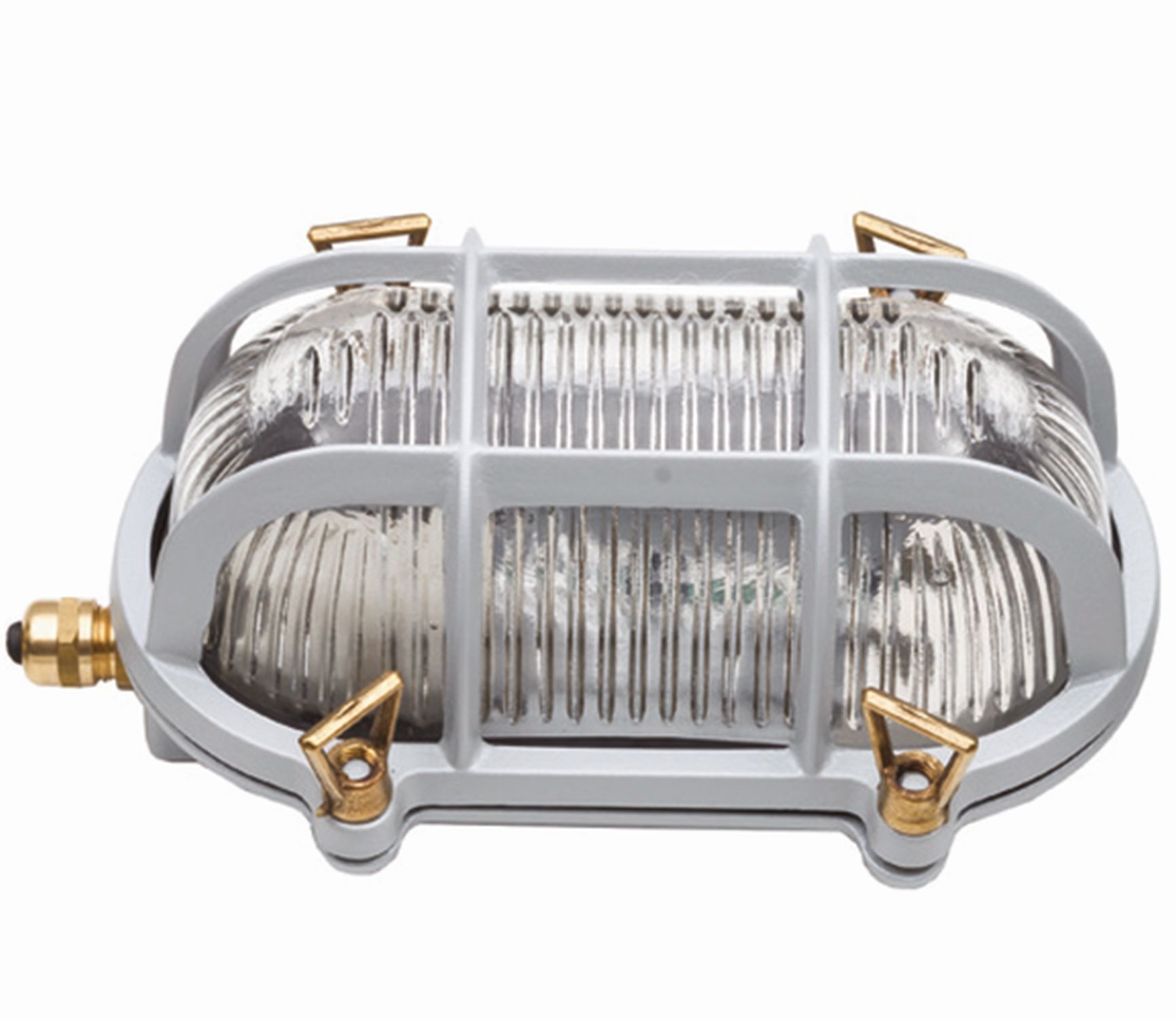 Lampe d'extérieur mur verre laiton E27 IP64 L : 18 cm Gris Keller