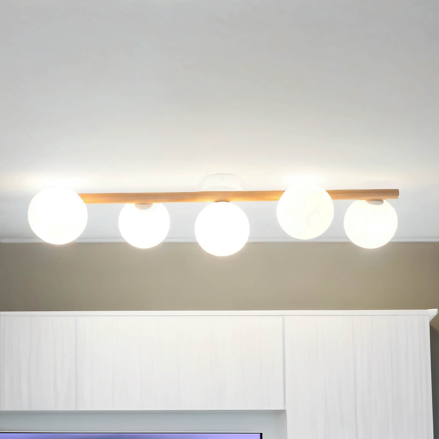 Plafonnier confortable G9 à 5 flammes en pin à faible éblouissement Deckenleuchte, Leuchte, Lampe