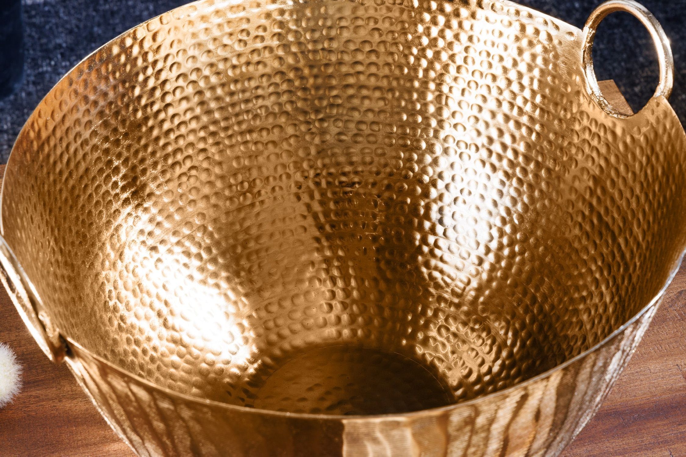 Coupe décorative ronde Ø 25 cm martelé en or fait main Schale, Bronze