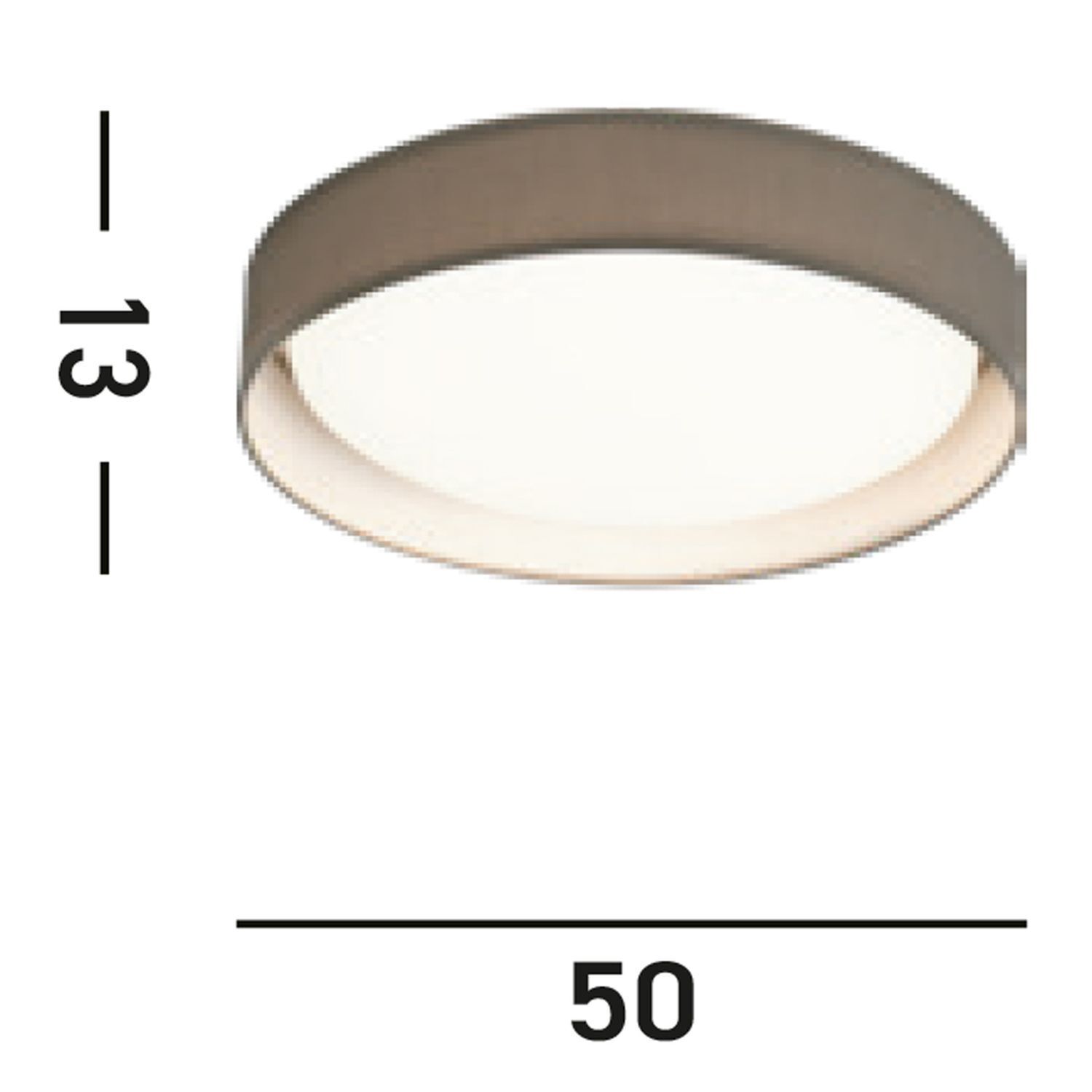 Plafonnier LED à faible éblouissement Ø50 cm rond tissu 1652 lm