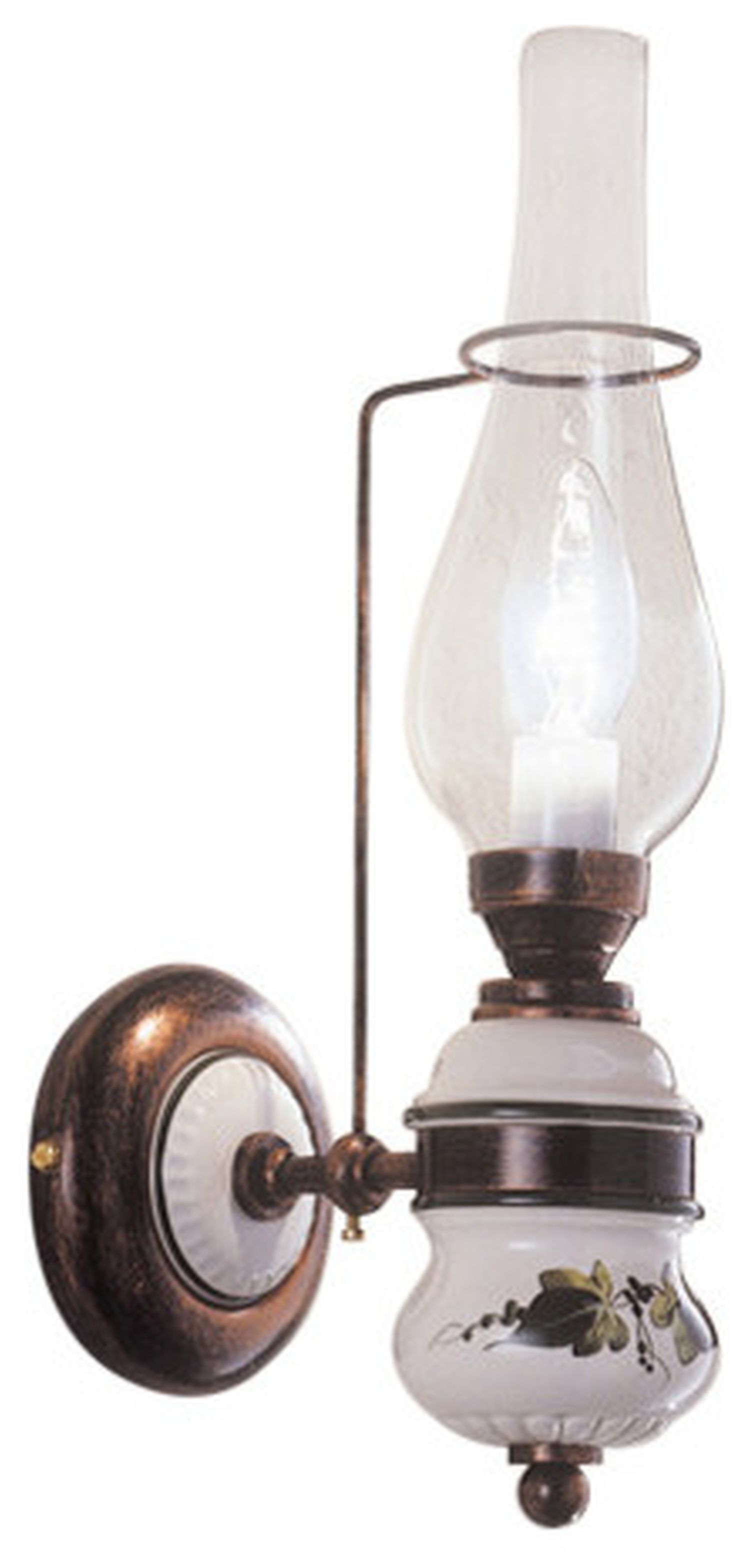 Applique métal verre hauteur 40 cm E14 Vintage GIANNI Lampe, Rauchrohr