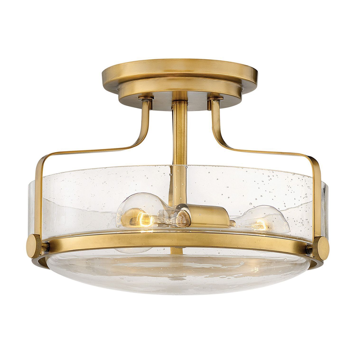 Plafonnier rond D : 36,6 cm Métal Verre de pluie 3x E27