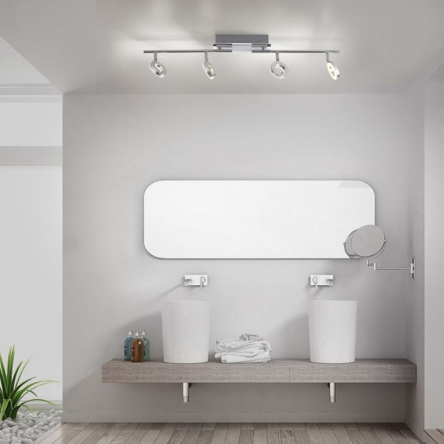 Beweglicher LED Deckenstrahler in Aluminium IP44 94 cm Drinnen, Innenarchitektur