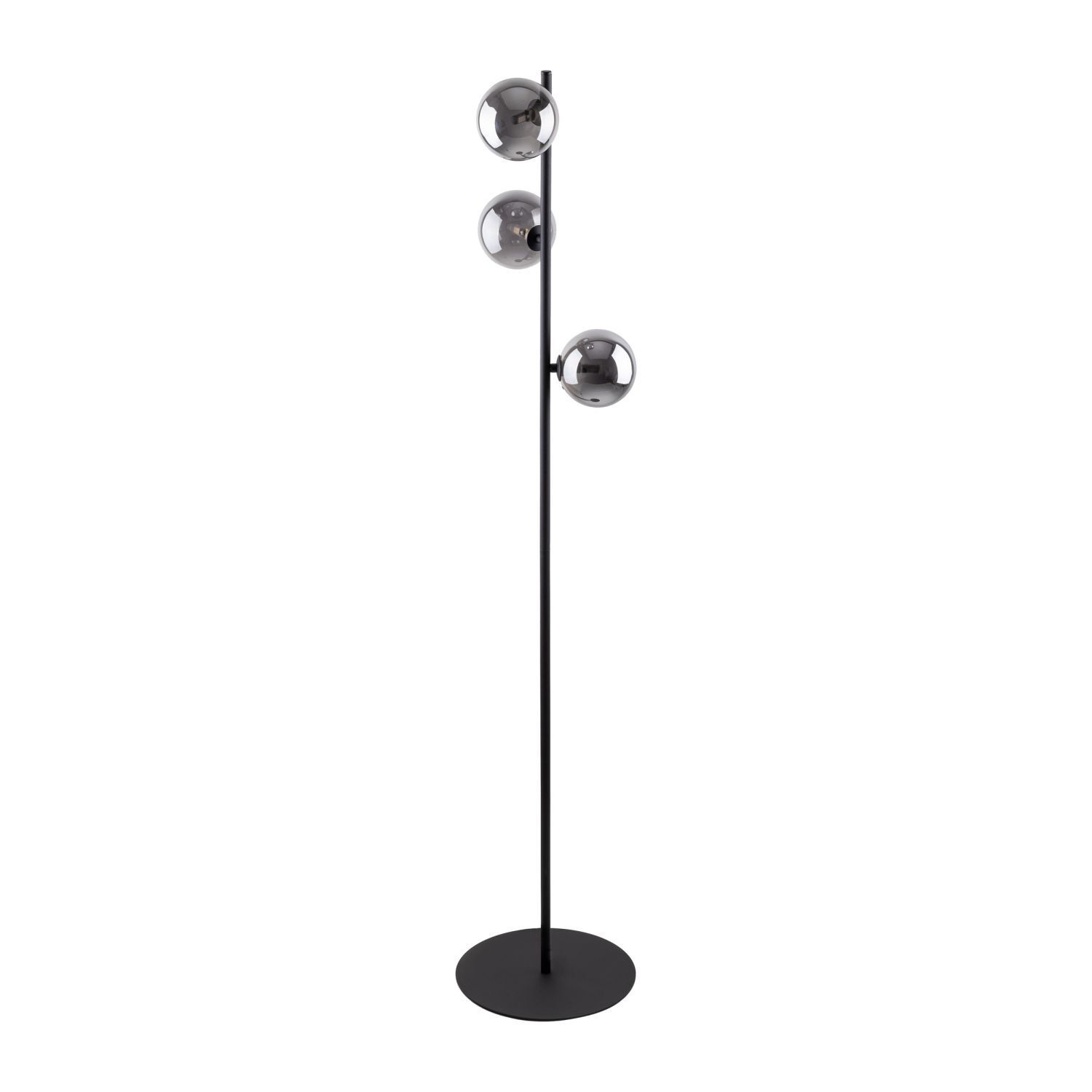 Lampadaire 151 cm verre fumé métal gris noir 3x G9