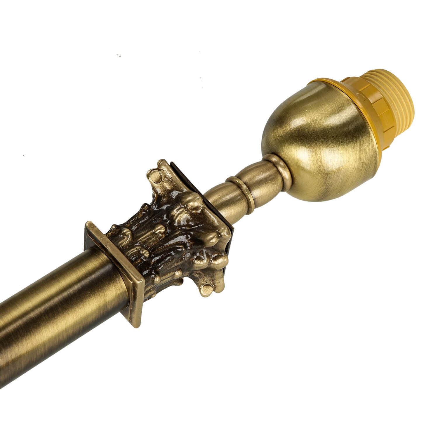 Tischleuchte echtes Messing Stoff Abat Bronze, Rauchrohr